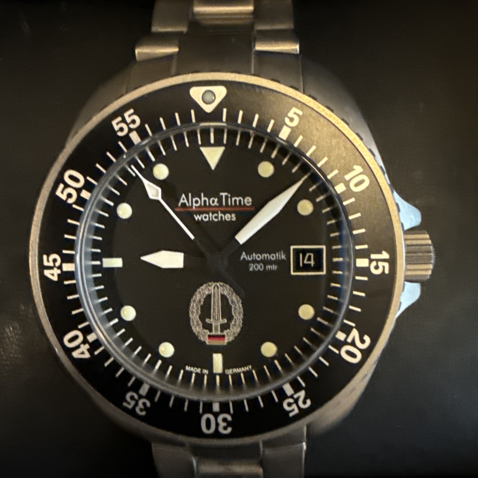 AlphaTime Mission Timer Titanium Dive Watch Fricker Case Made In Germany RARE