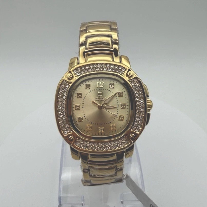 MPW-0188- Montres X Prestige Women’s Watch. Gold Bezel,Case,Bracelet and Dial.