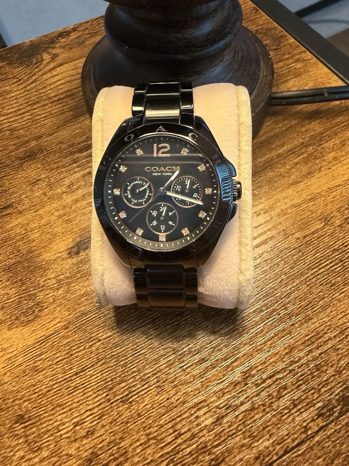 Coach Tristen Black Multi-Function 36mm Dial Crystal Accented Watch