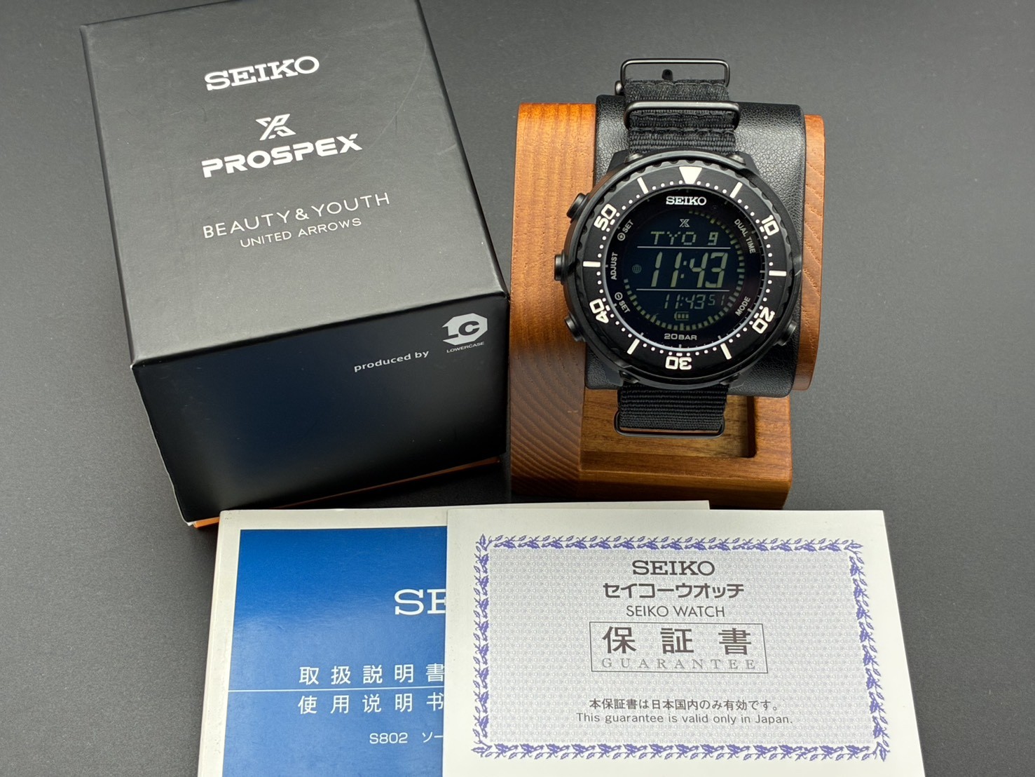 SEIKO S802-00N0 Watch 47mm 24cm Black Limited 500 Prospex Japan