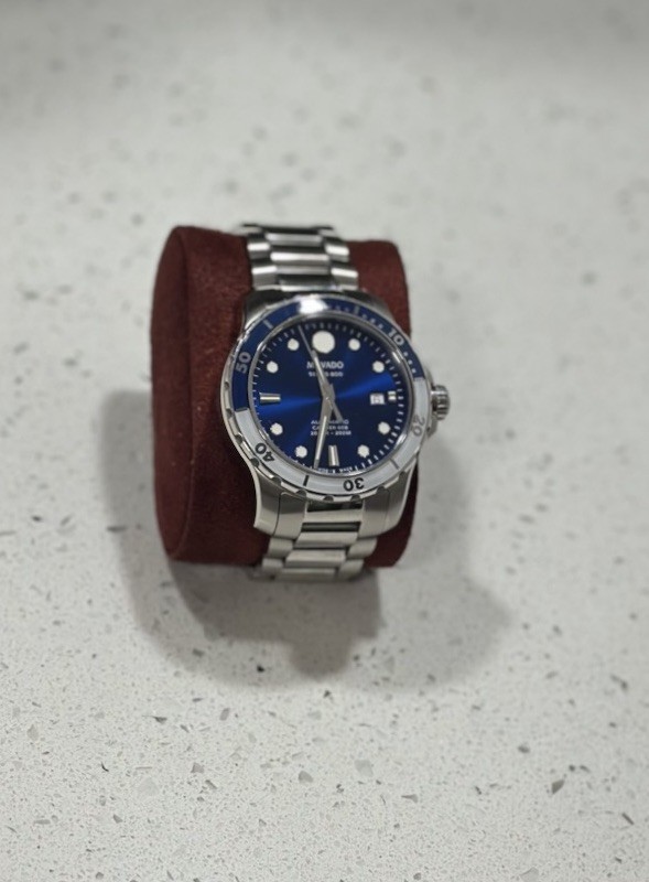 Movado Series 800 41mm Quartz 200m Blue Dial Steel Bracelet Sapphire Swiss