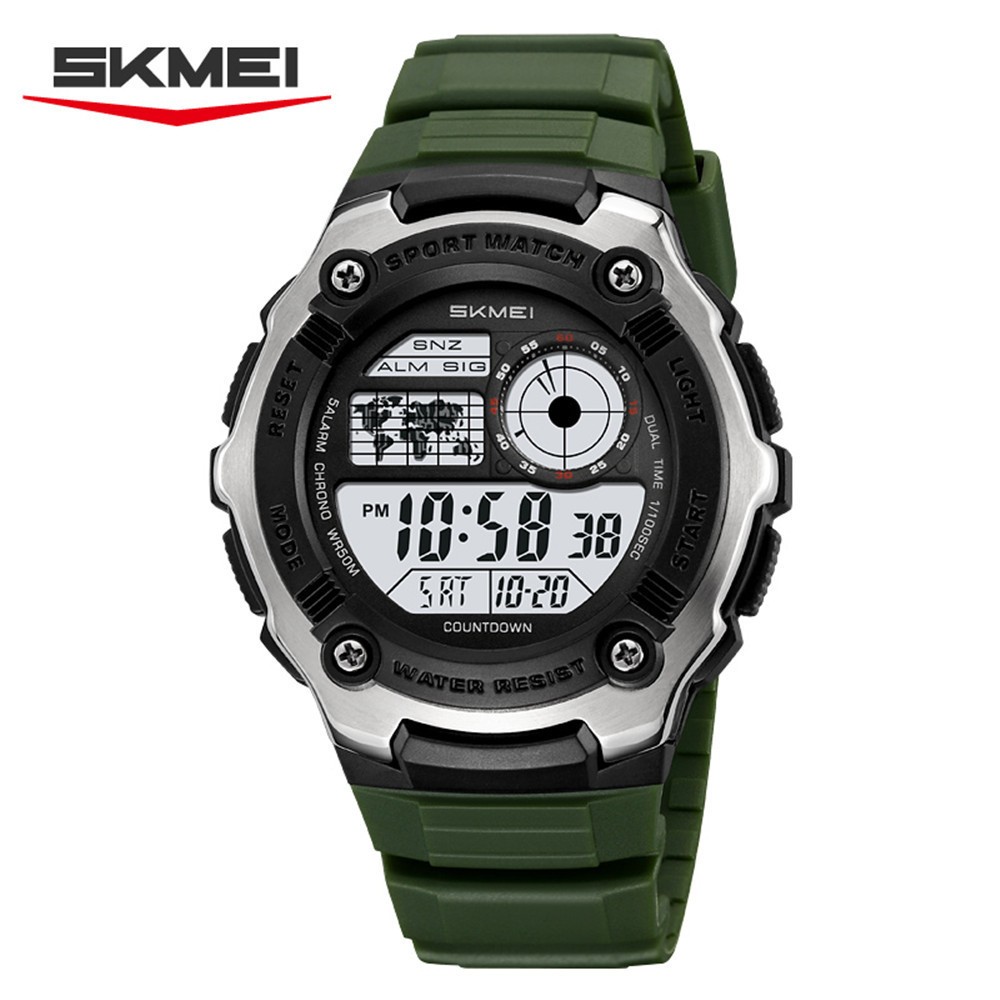 SKMEI Men Watch Countdown Digital Wristwatch Boys Girls LED Alarm Sport Watches