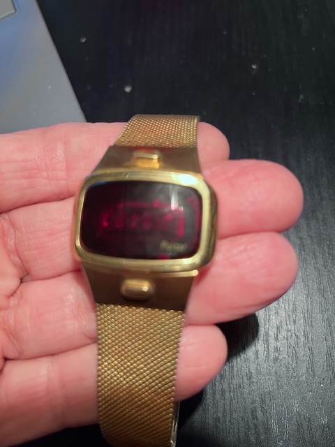 Vintage Watch Pulsar Time Computer P4 Model 3408, 14K Gold Filled
