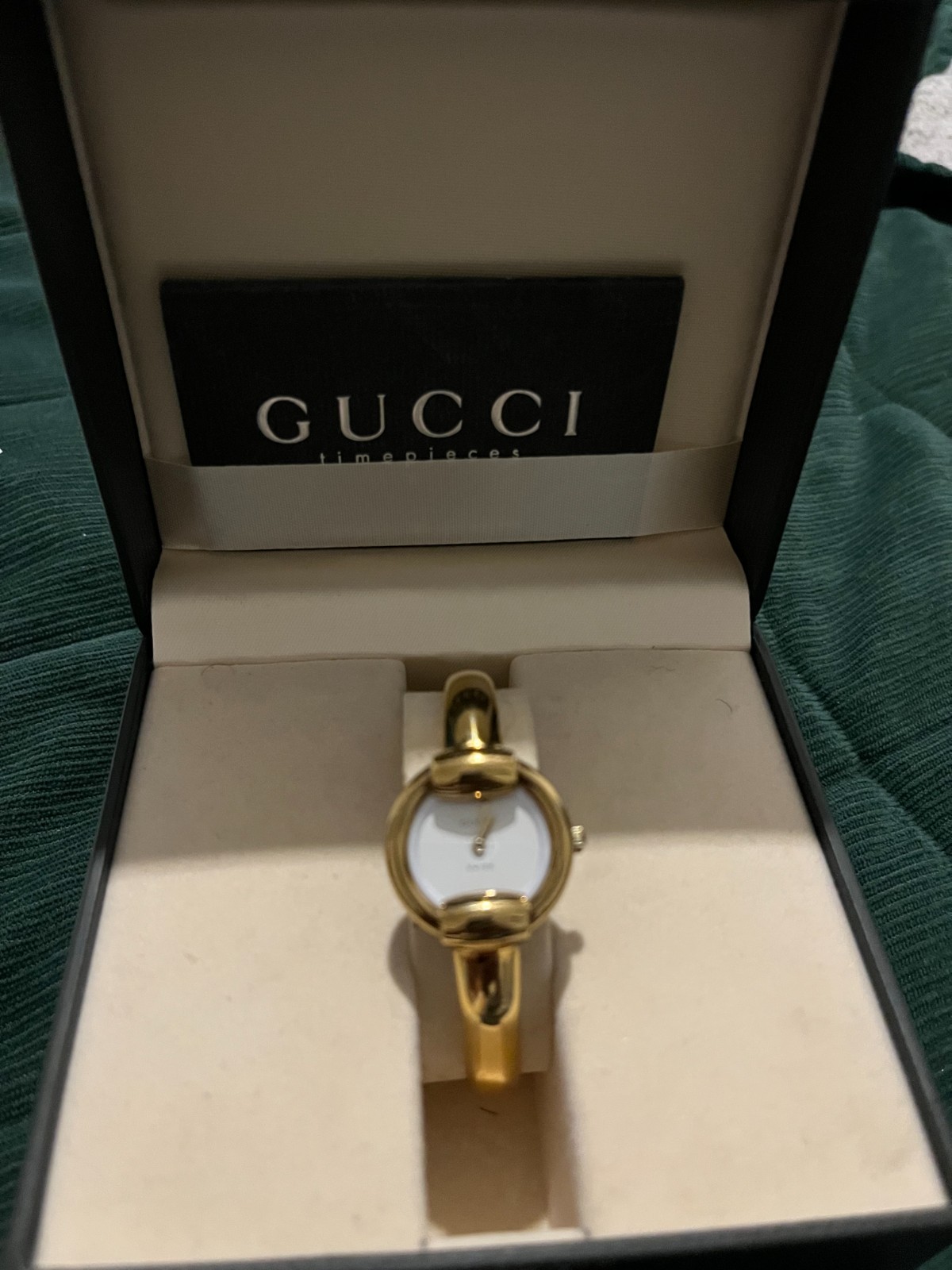 Vintage Gucci Womens gold plated bangle watch