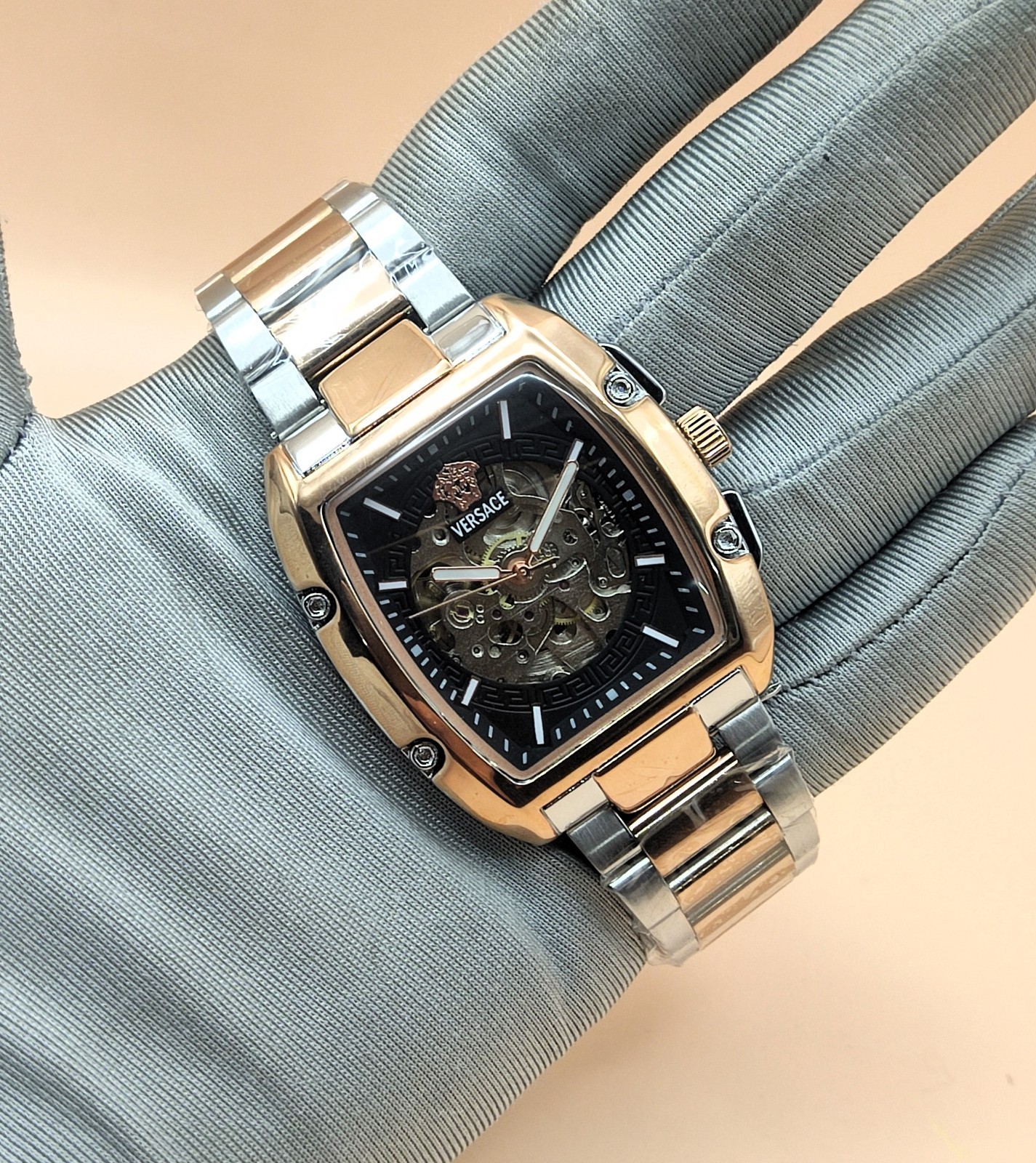 Amazing Versace Automatic Black Dial Analog Refurbished Men’s Wrist Watch