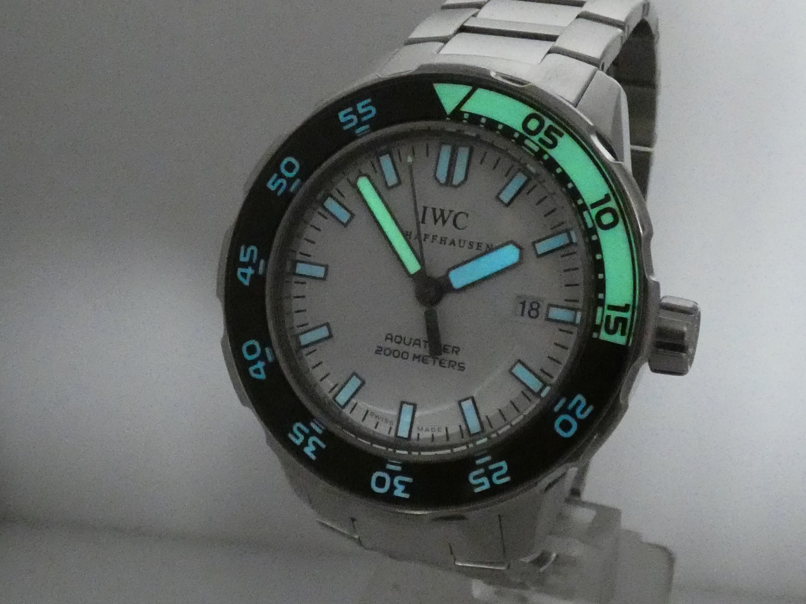 IWC AQUATIMER AUTOMATIC 2000m IW3568 WITH PAPERS YEAR 2019 STEEL BRACELET WATCH