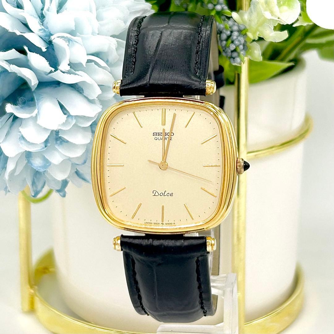 SEIKO Dolce 5931-5400 Quartz Gold Tone Watch Used