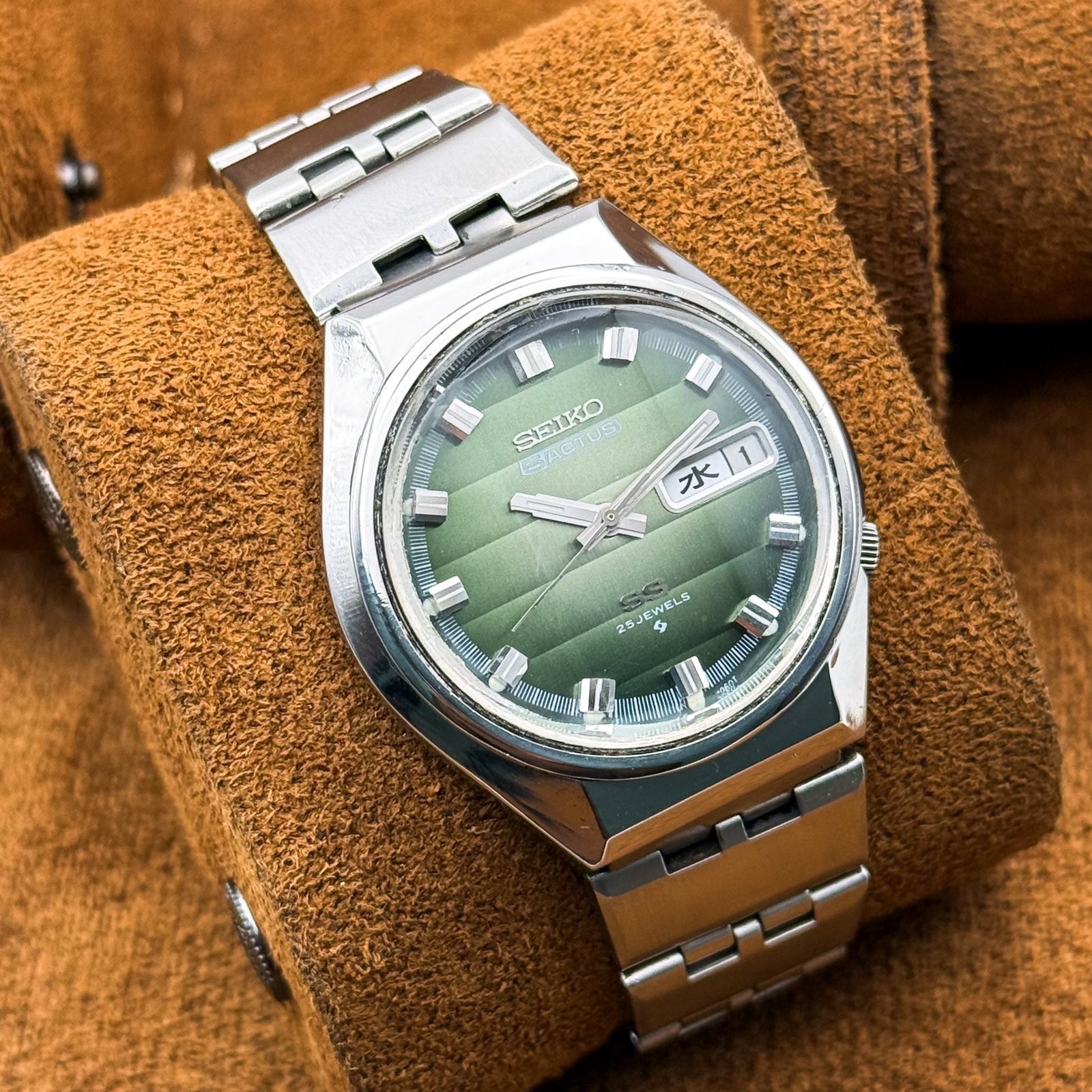 🔥 Vintage Seiko 5 Actus SS 6106-7690 Green Dial Automatic 1973 JDM w/Bracelet