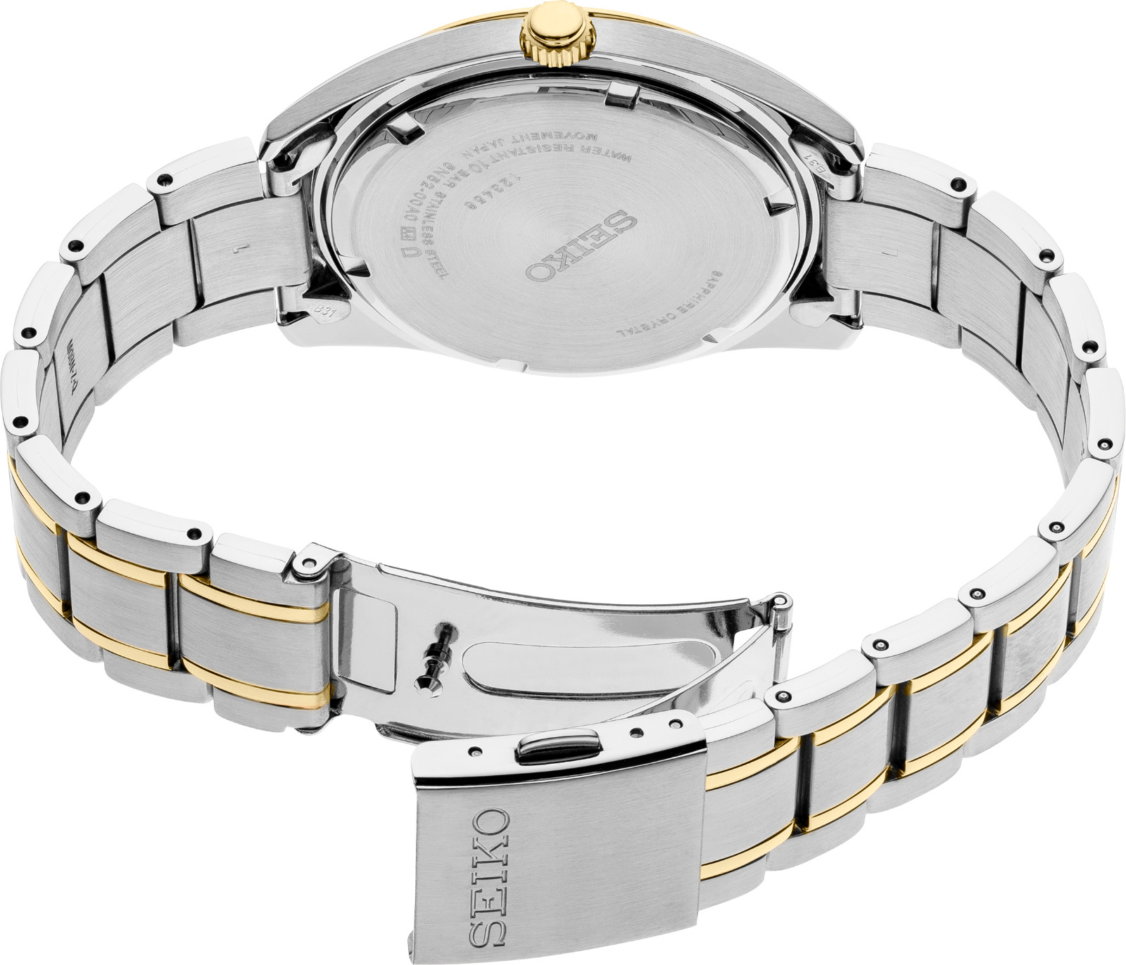 Seiko Essentials Quartz White Dial Two-tone Stainless Steel Men’s Watch SUR312