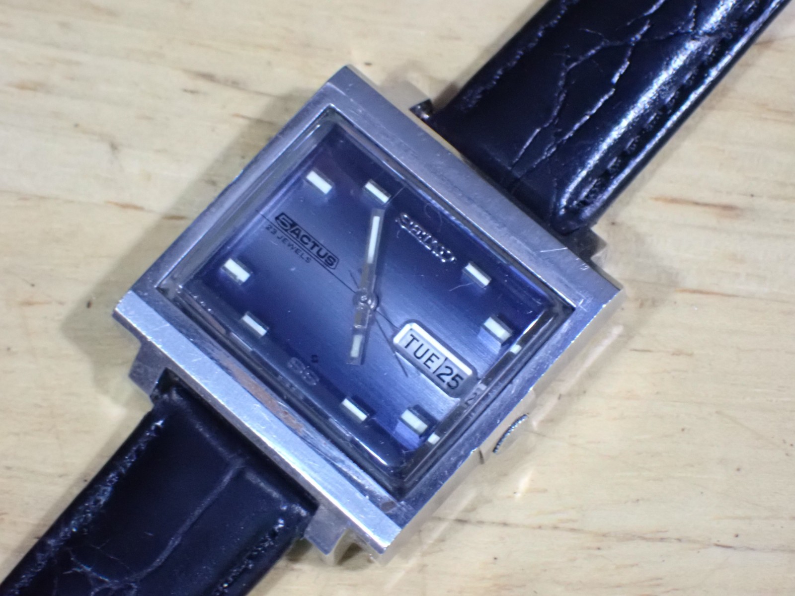 6106-5440 Seiko 23 Jewel Men’s Automatic Wristwatch 5 Actus SS TV Runs Hack Set
