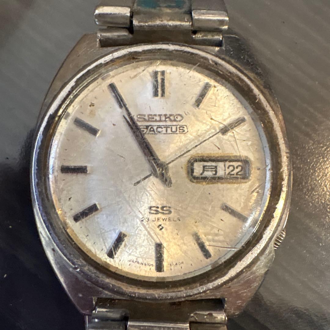 Seiko 5 Actus SS Automatic Watch 23J Silver Band Used