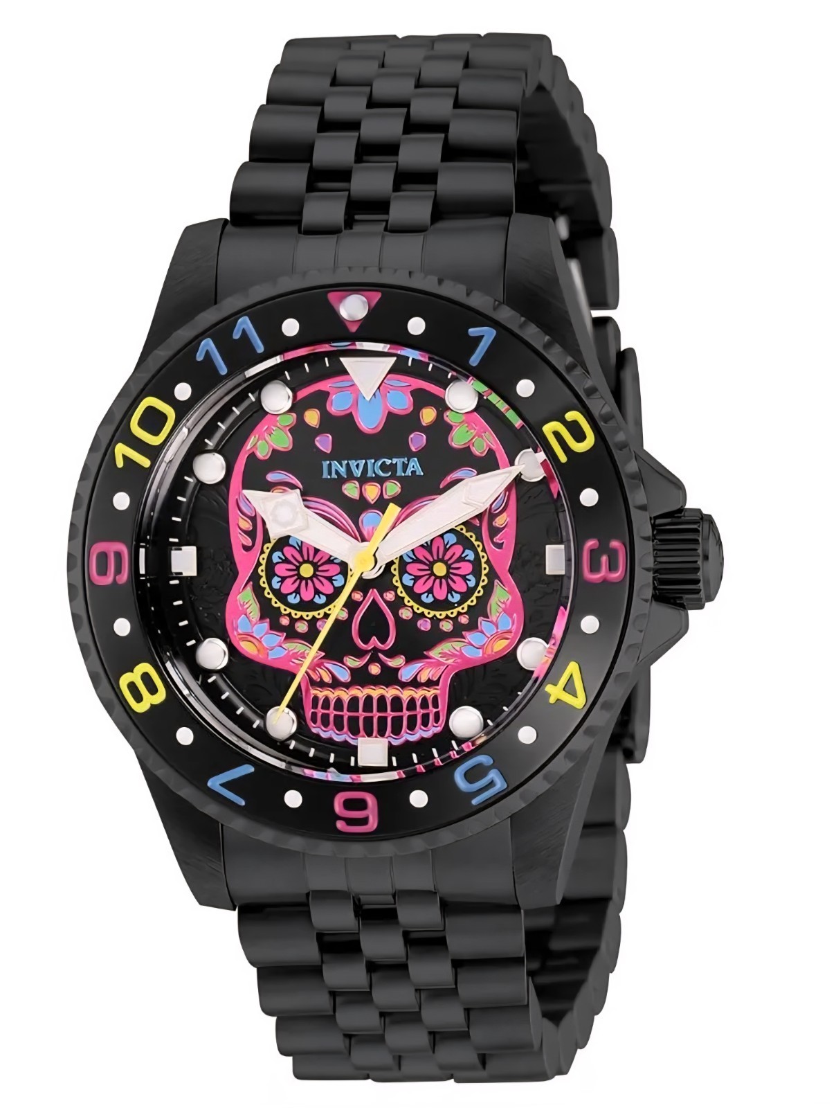 Invicta Quartz Pro Diver Dia De Los Muertos Men’s Watch 40mm Black 36859 NIB