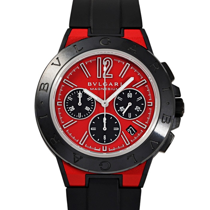 Bvlgari Diagono DG42C9SMCVDCH Ceramic Rubber 42.0mm Red Dial Automatic #YKW875