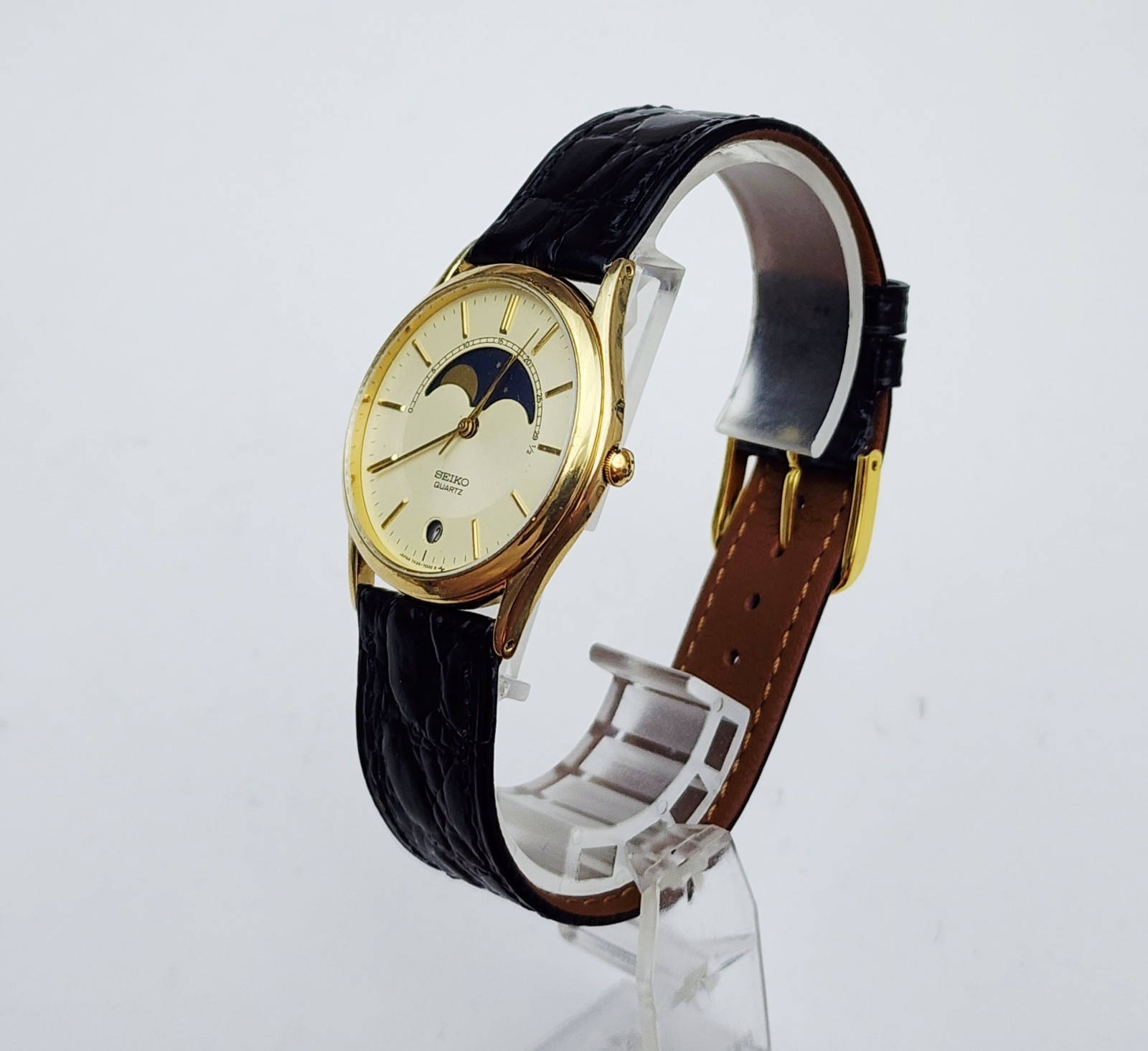 Men’s Vintage 1986 MOONPHASE Watch SEIKO 7434-7009. Midsize