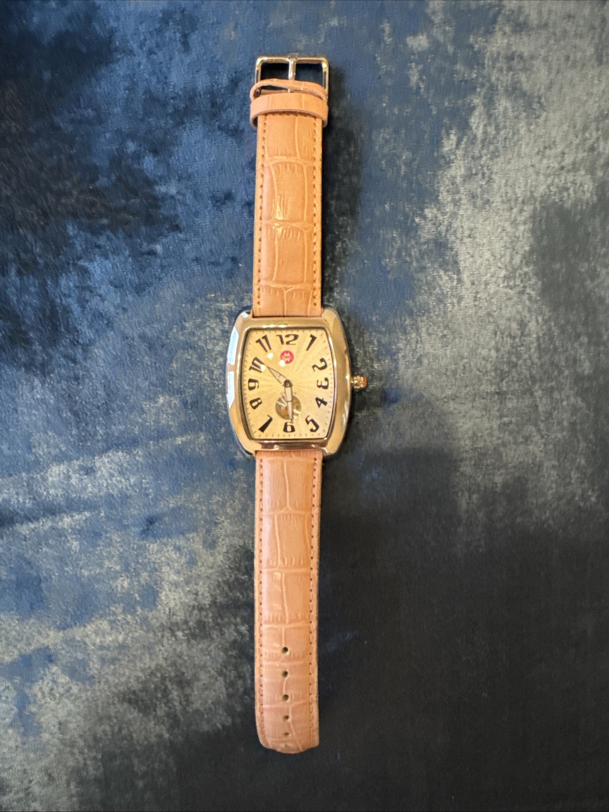 Michele Urban Watch Pink Croc Leather Strap