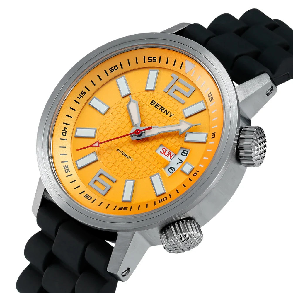 BERNY 20ATM Diver Automatic Mechanical Watch for Men Super Luminous Waterproof