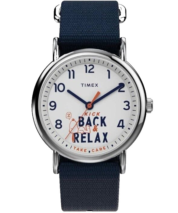 TIMEX Unisex Weekender x Peanuts collection Blue Nylon Strap Snoopy TW2V41900