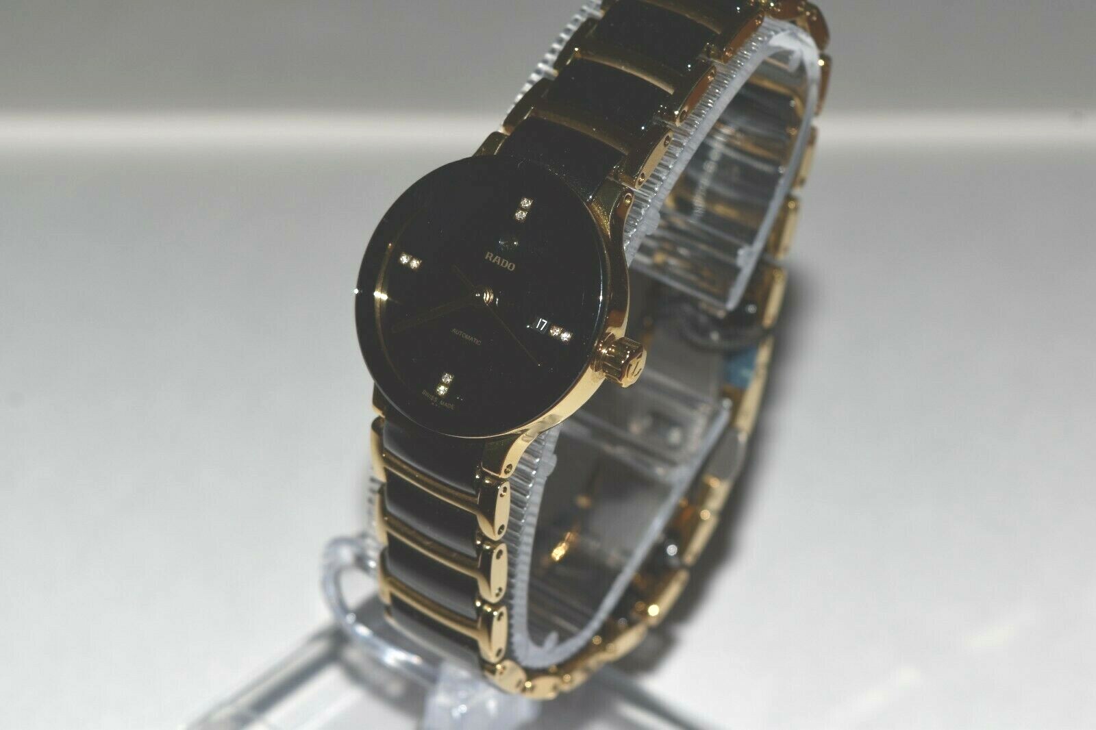 with imperfections RADO Centrix Womens Black YG IP Automatic Diamond R3 G2U