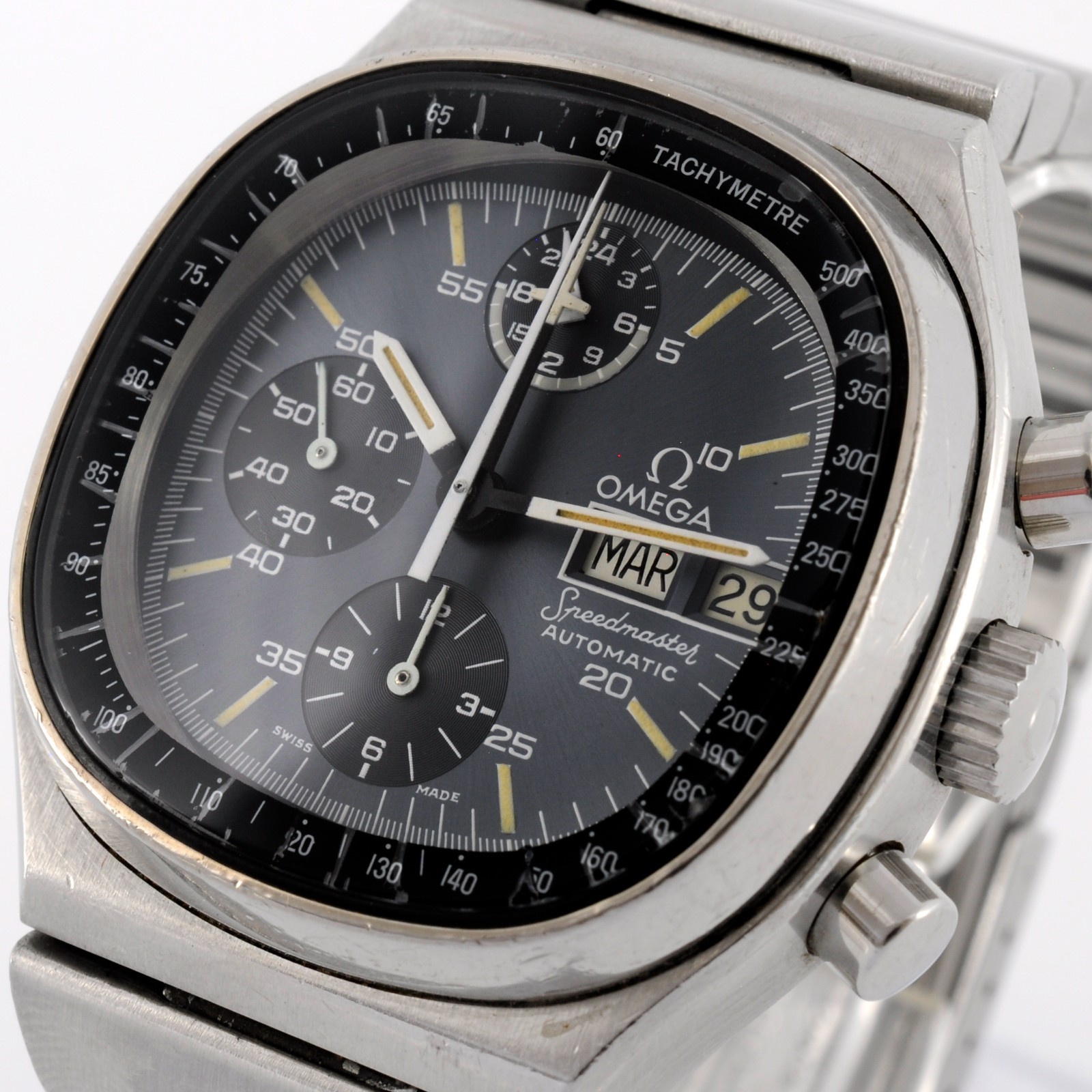 NO TARIFFS OMEGA SPEEDMASTER AUTOMATIC CHRONOGRAPH GENTS WATCH METAL BRACELET