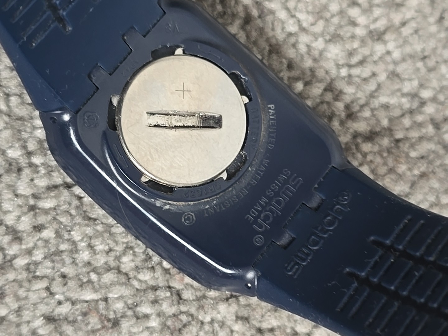 Swatch Touch DARK BLUE Black Dial Navy Blue Silicone Digital Watch *for Parts*
