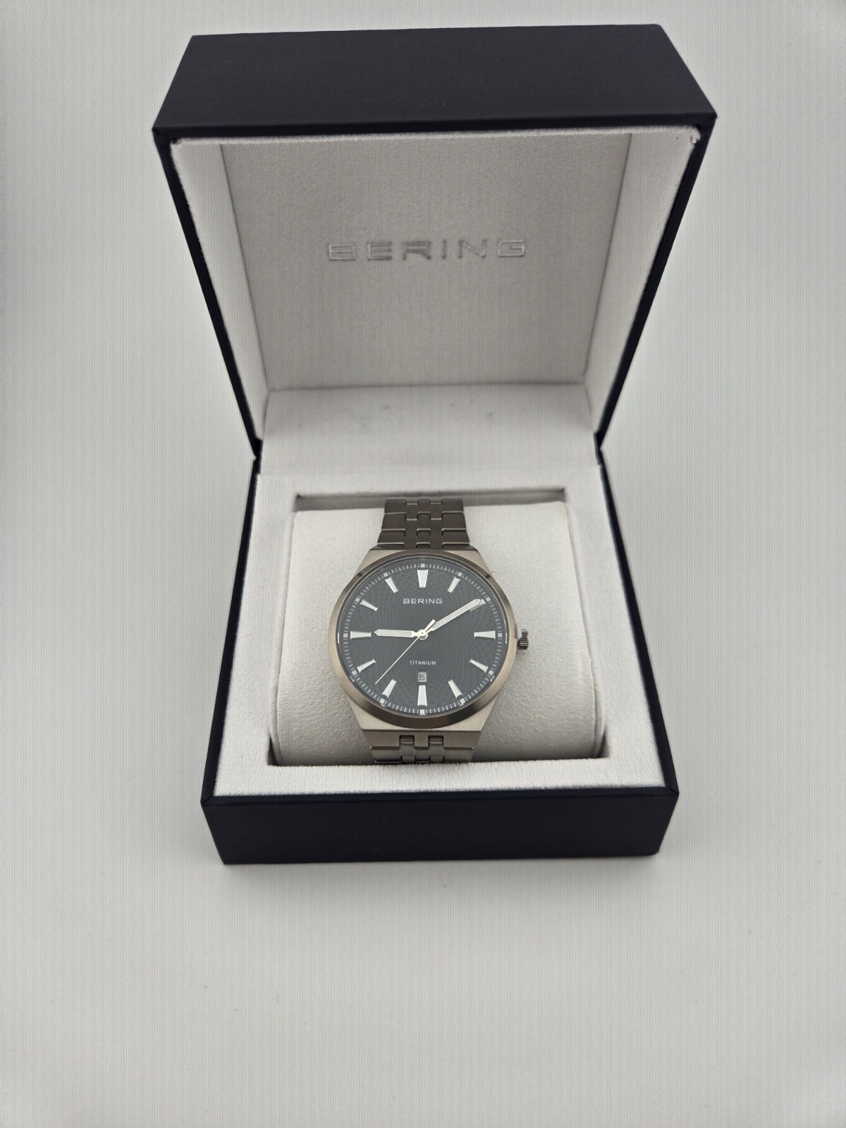 Bering Titanium Green Dial Men’s Quartz Watch, 41mm 16141-708