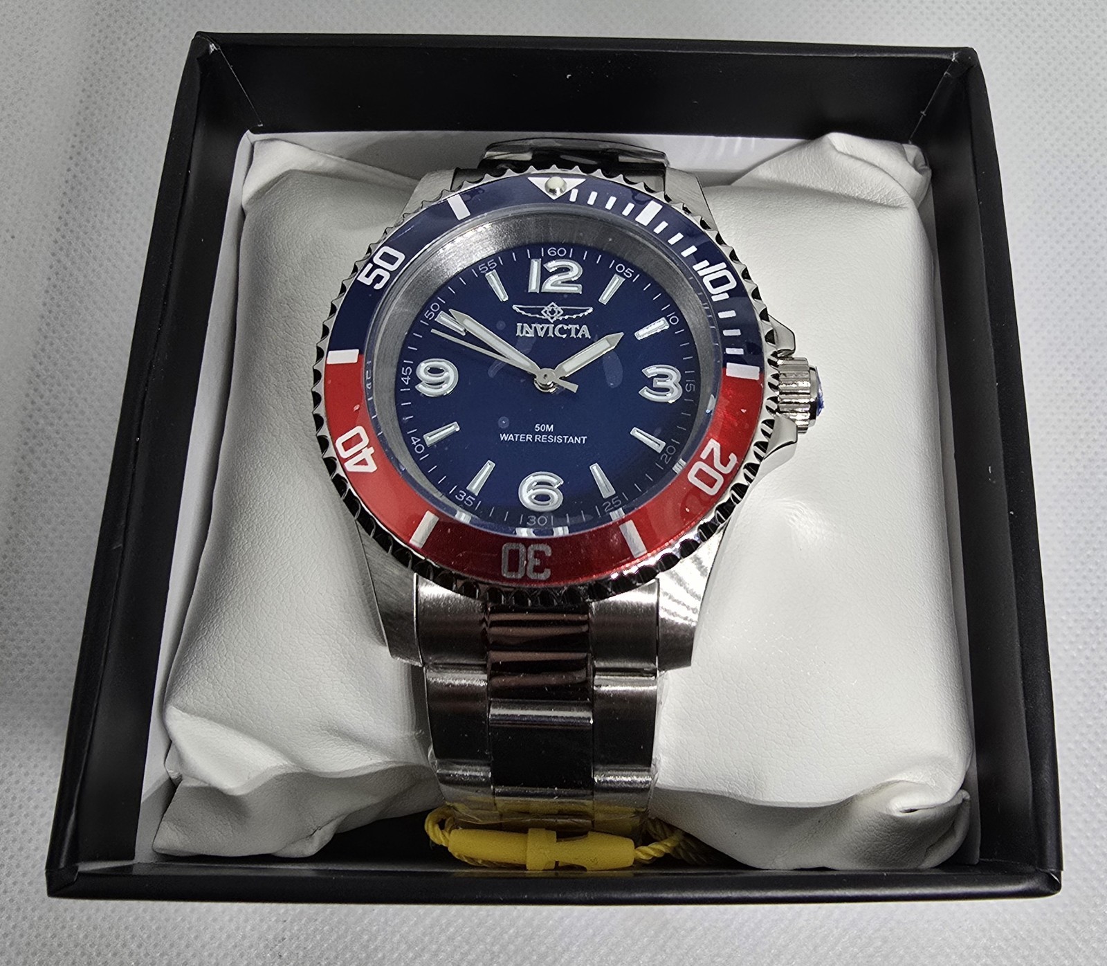 Invicta Specialty Rowan Men’s Watch 40mm Steel Blue Red Bezel 69482 Brand New