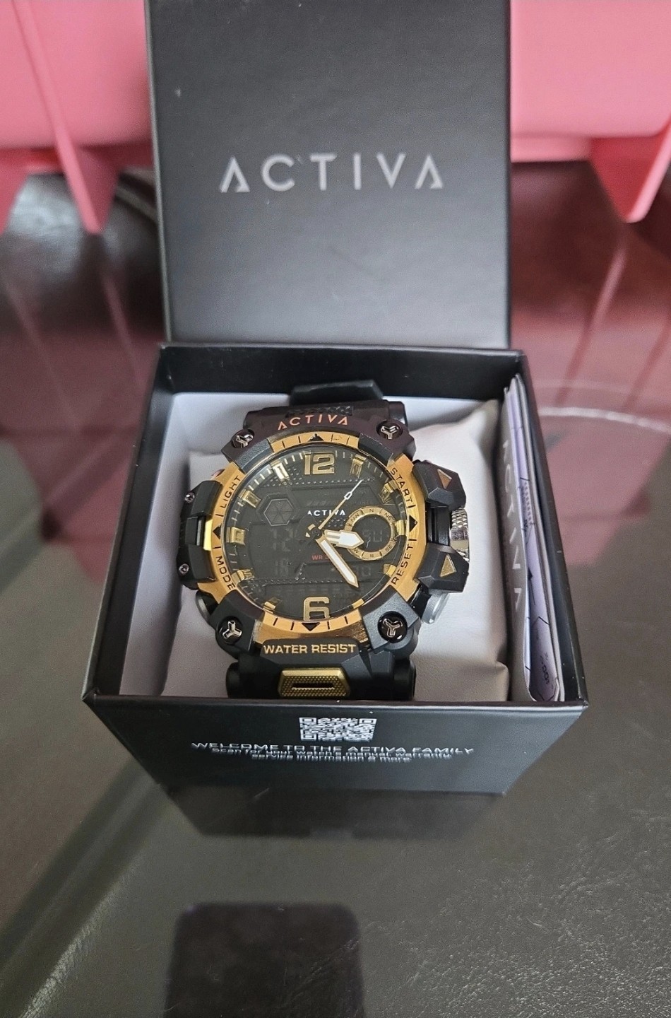 ACW8072-002 Activa By Invicta Digital Men’s Watch Gold And Black 49mm