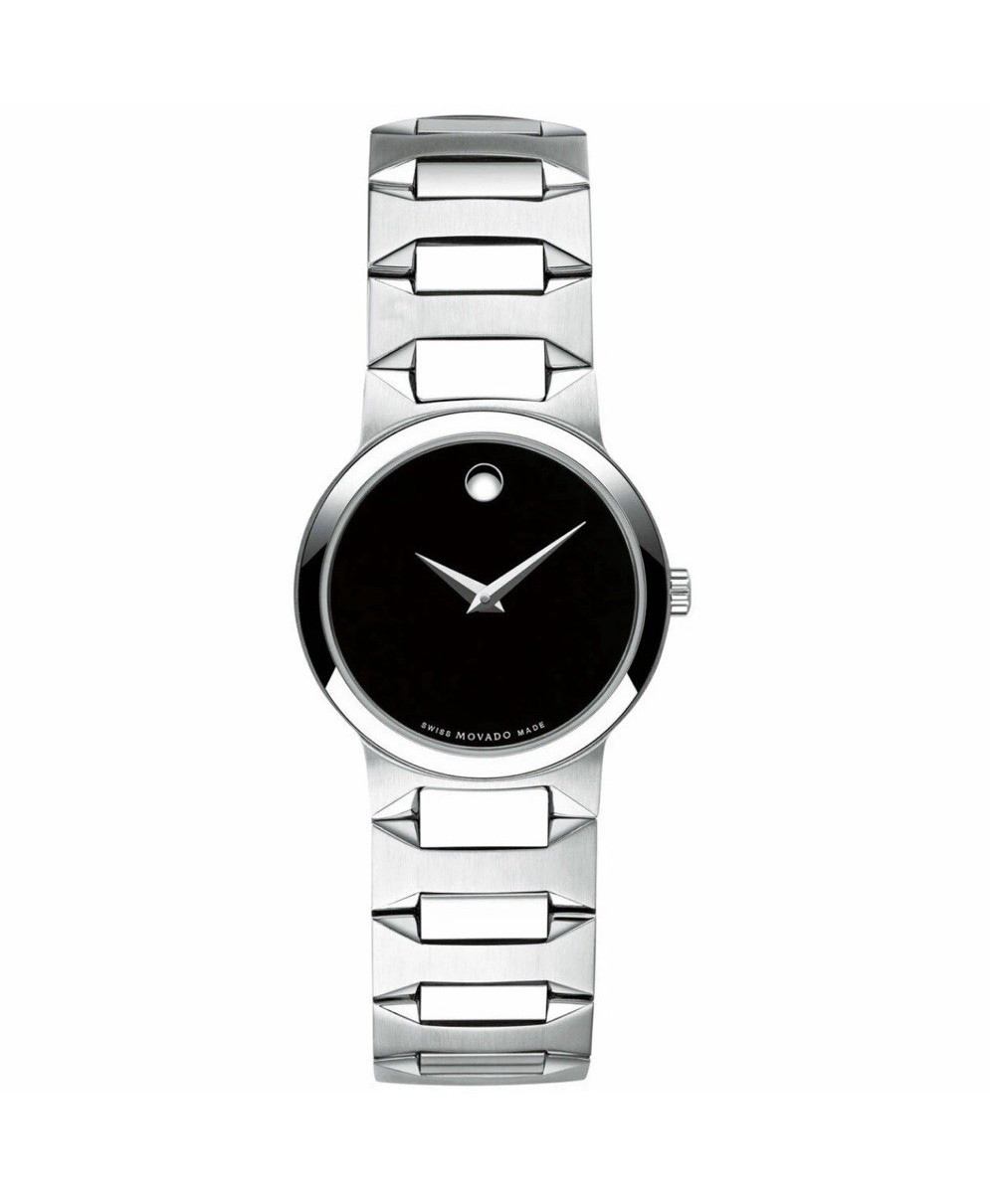 Movado Museum Women’s Quartz Black Dial Silver Stainless Steel Bracelet 28mm