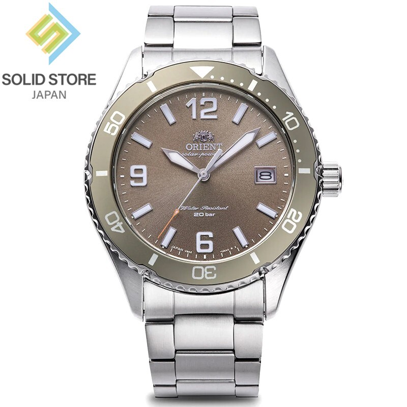 ORIENT Mako 40 RN-WJ0004Y Sports Solar Powered Quartz Watch Brown Dial 39.9 mm