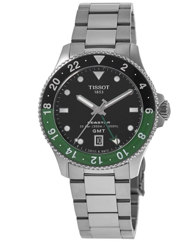 New Tissot Seastar 1000 Quartz GMT Black Dial Men’s Watch T120.852.11.051.00
