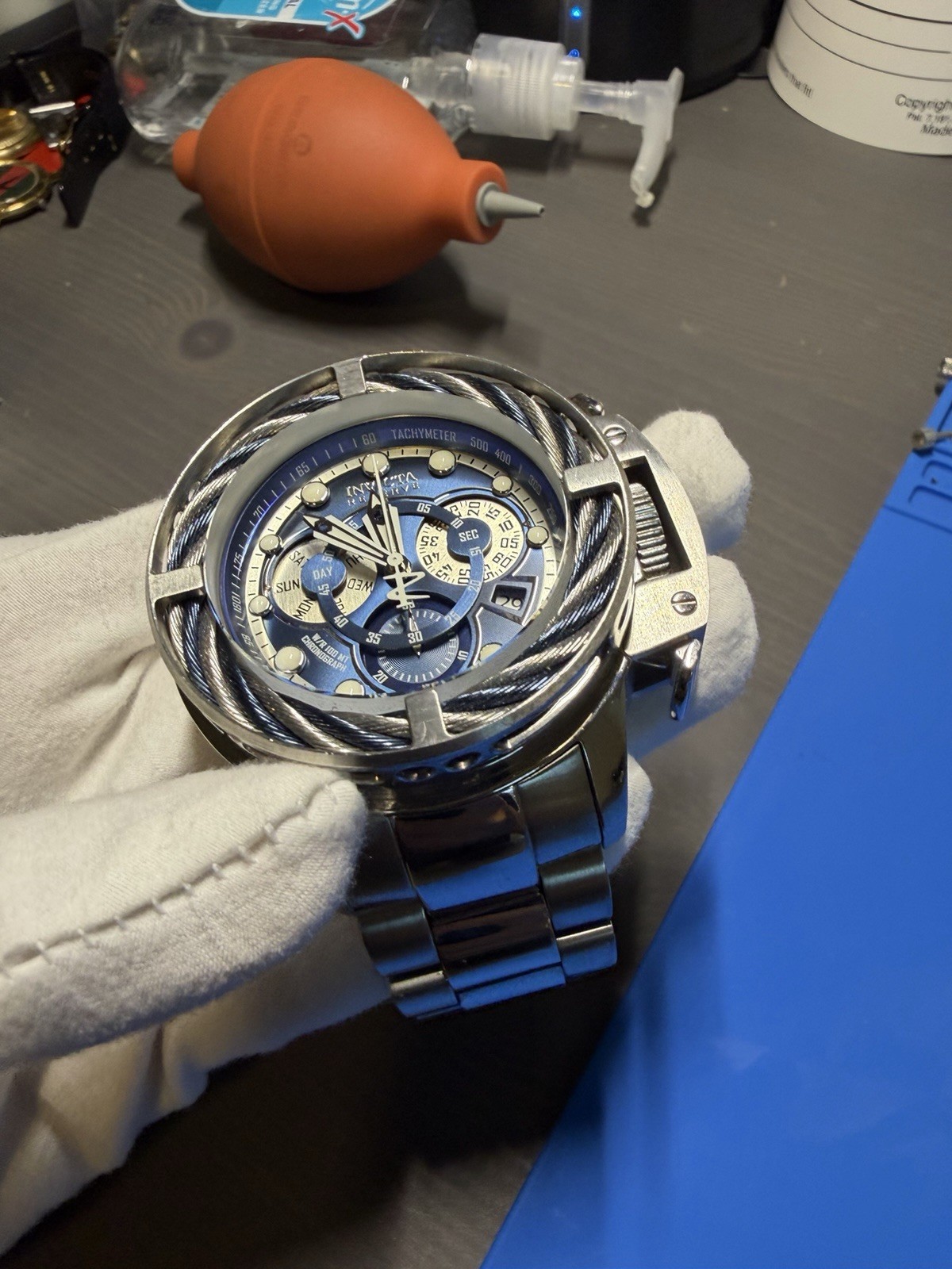 Invicta I Force RARE Quartz Chronograph Stainless, Ref 30127, Braided Steel