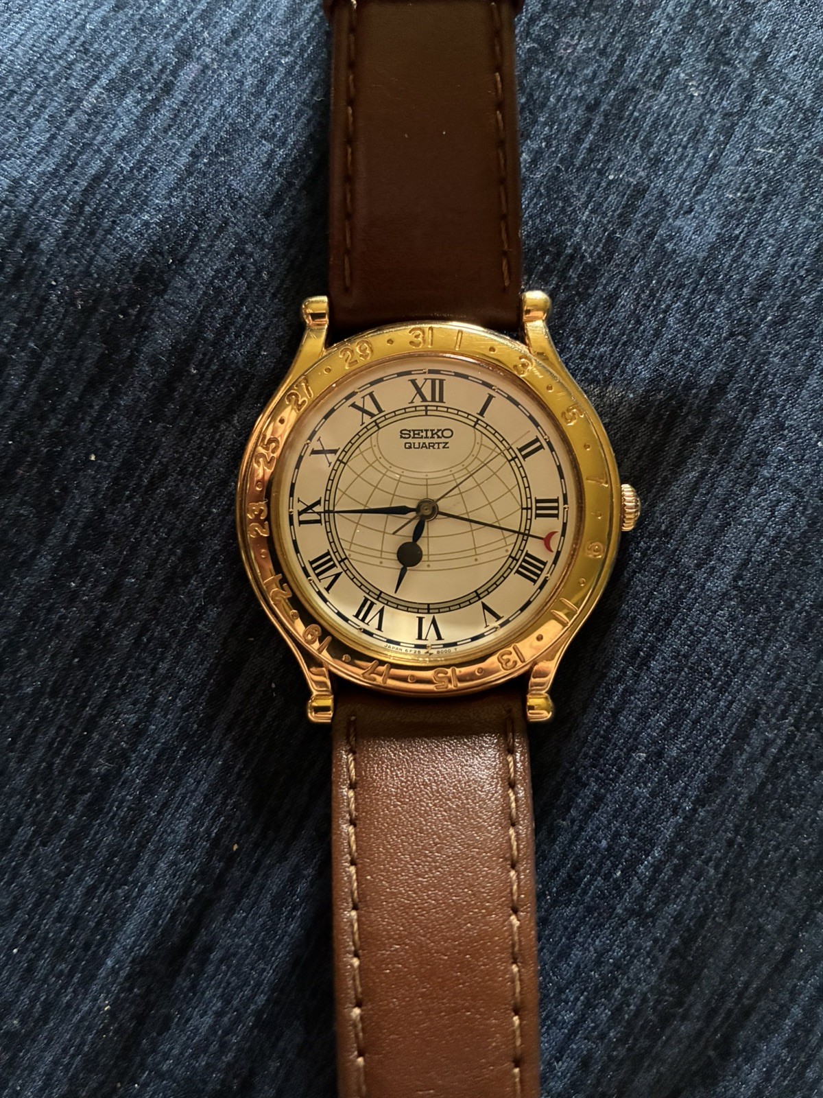 Seiko Age of Discovery Men’s Watch Gold Tone Rare !