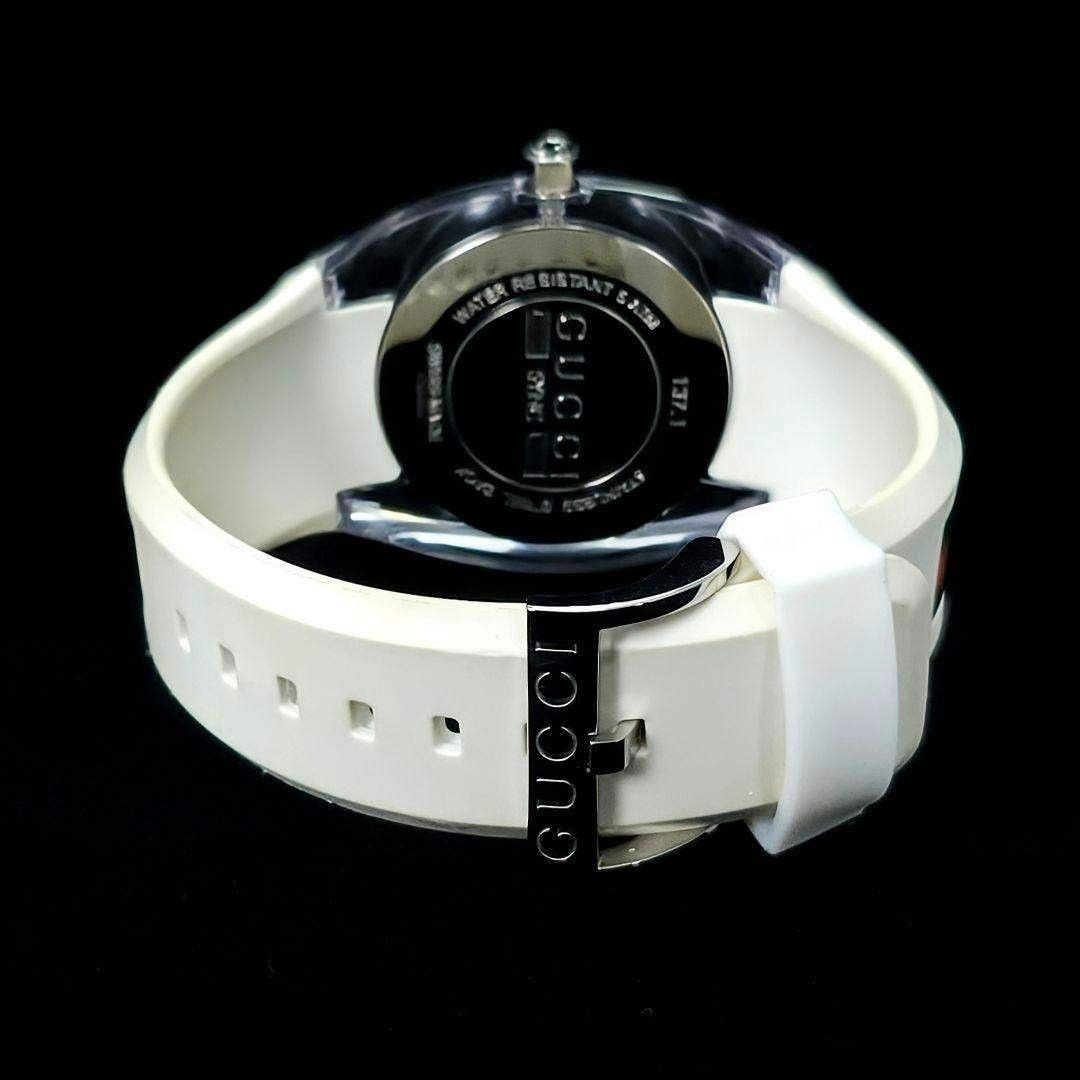 GUCCI Sync 137.1 White Dial Quartz Date Rubber Unisex Watch Swiss Made