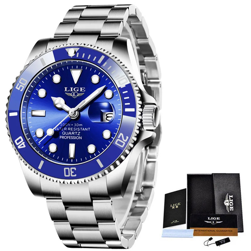Luxury Men’s Diver Quartz Watch 30ATM Waterproof Sport Date Luminous
