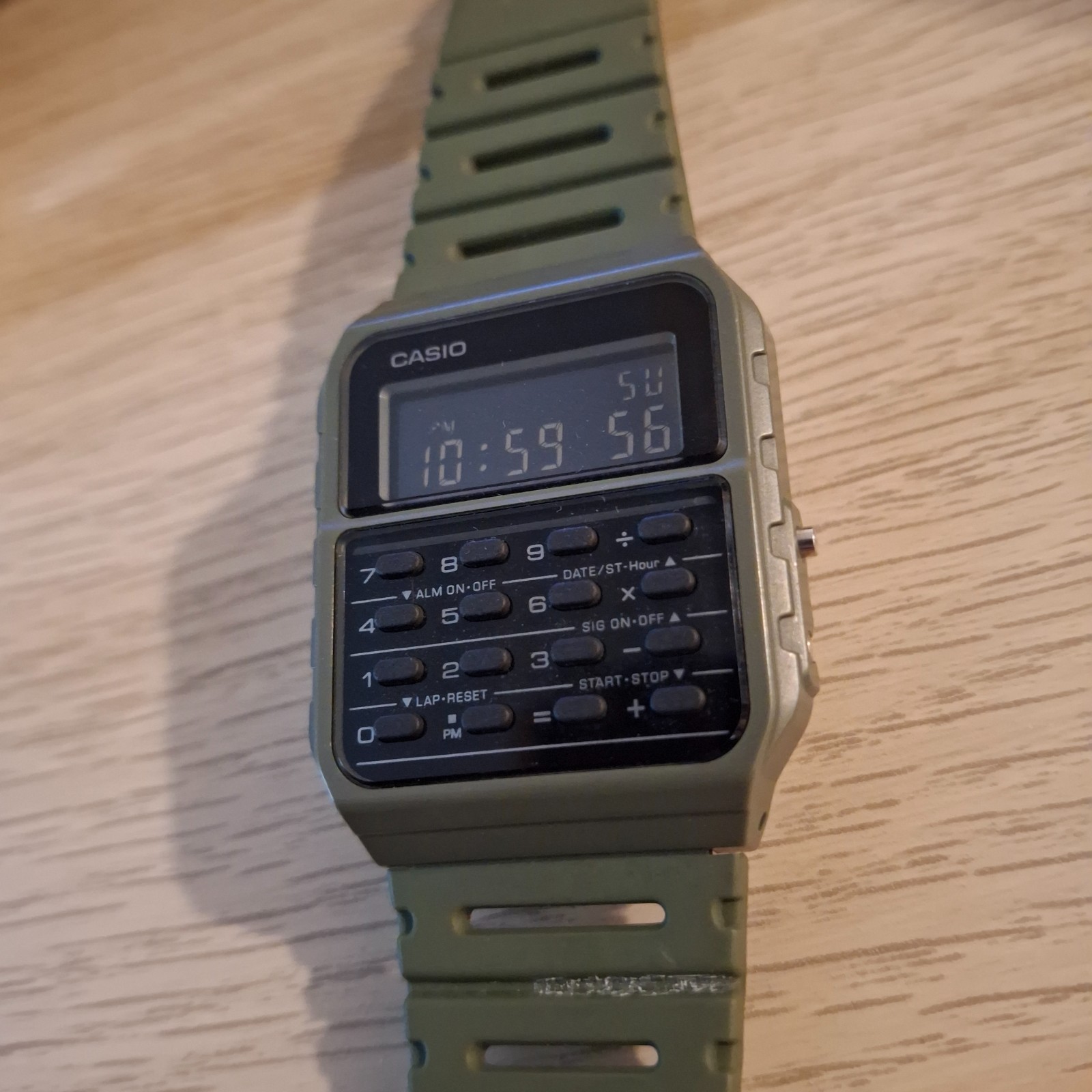 Casio Watch Calculator Men Green 3208 CA-53W Alarm Chronograph – Tested Works