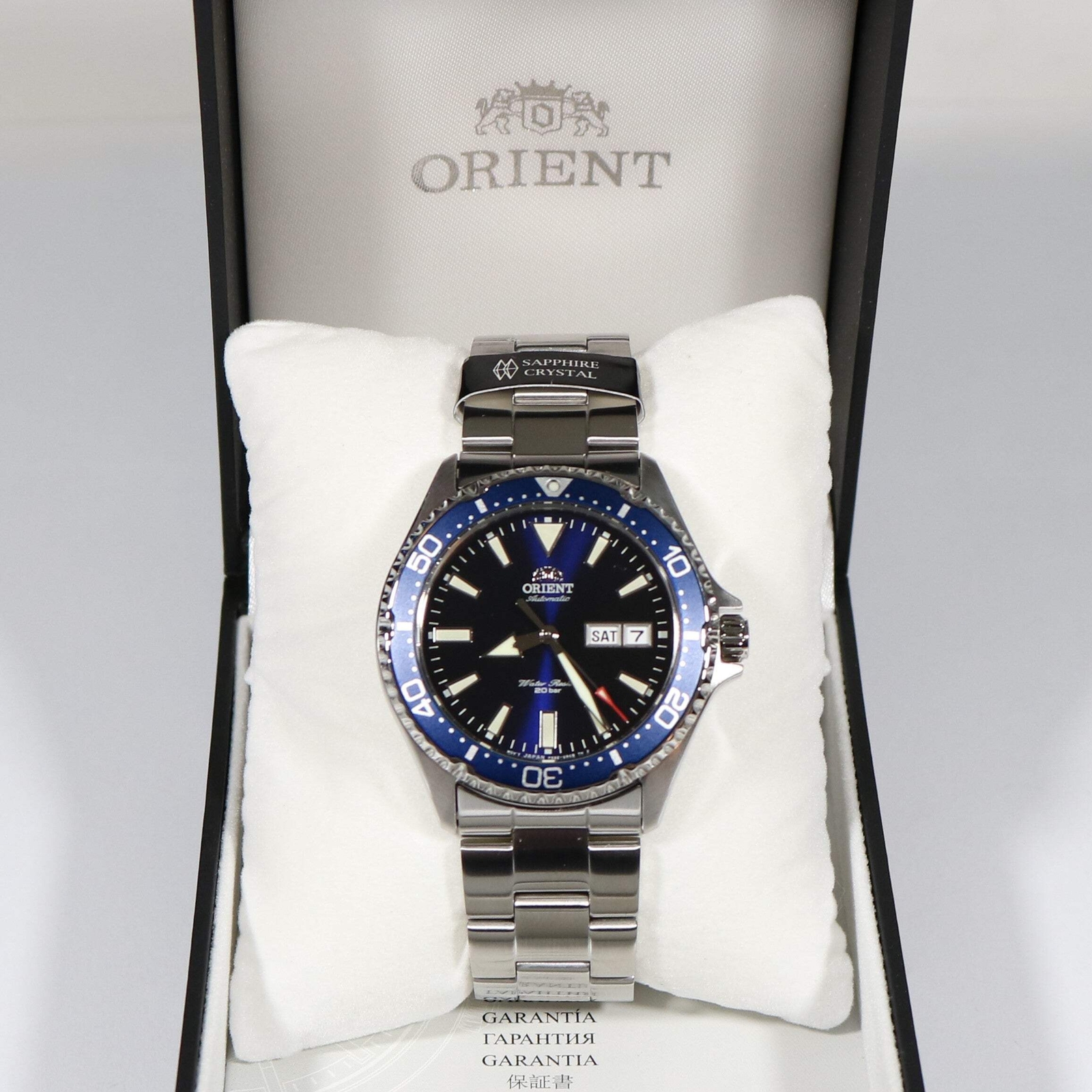 Orient Kamasu Stainless Steel Automatic Blue Dial Diver Mens Watch RA-AA002L39B