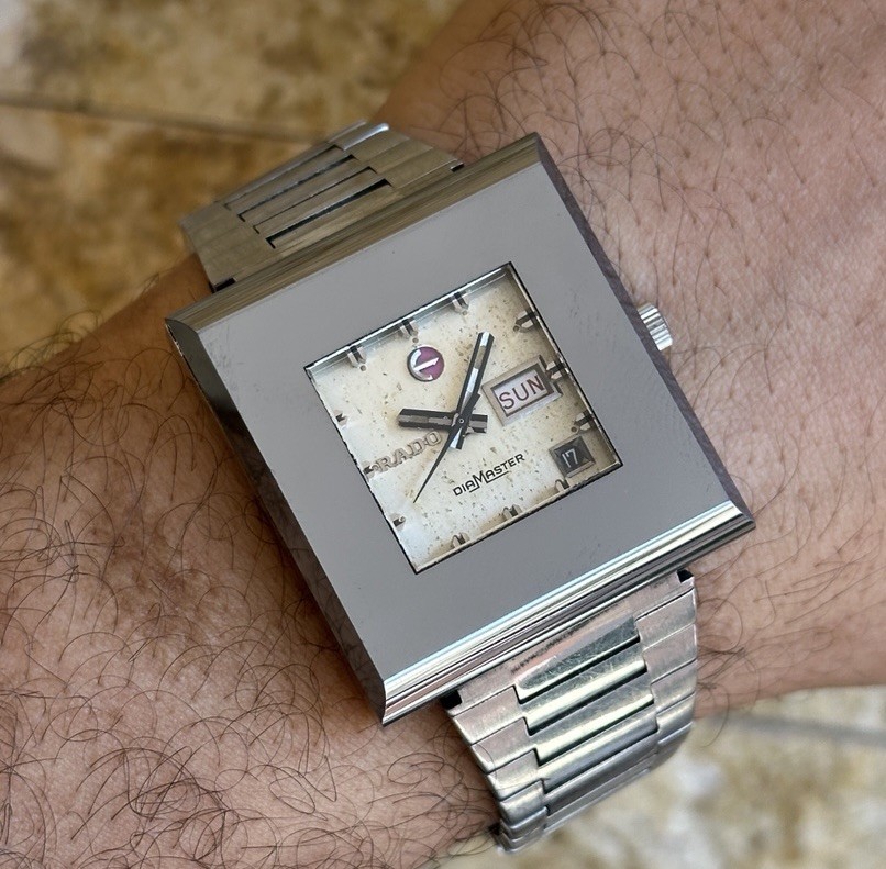 Rare Vintage Rado DiaMaster 10 Automatic TV Case Tungsten Watch Original Box 37m