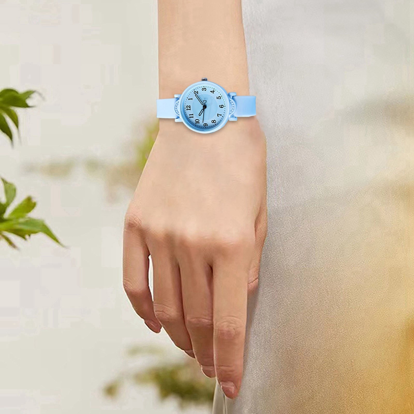 1PC Watch Easy To Read Dial Precise Second Hand Timing Silicone Strap For Both
