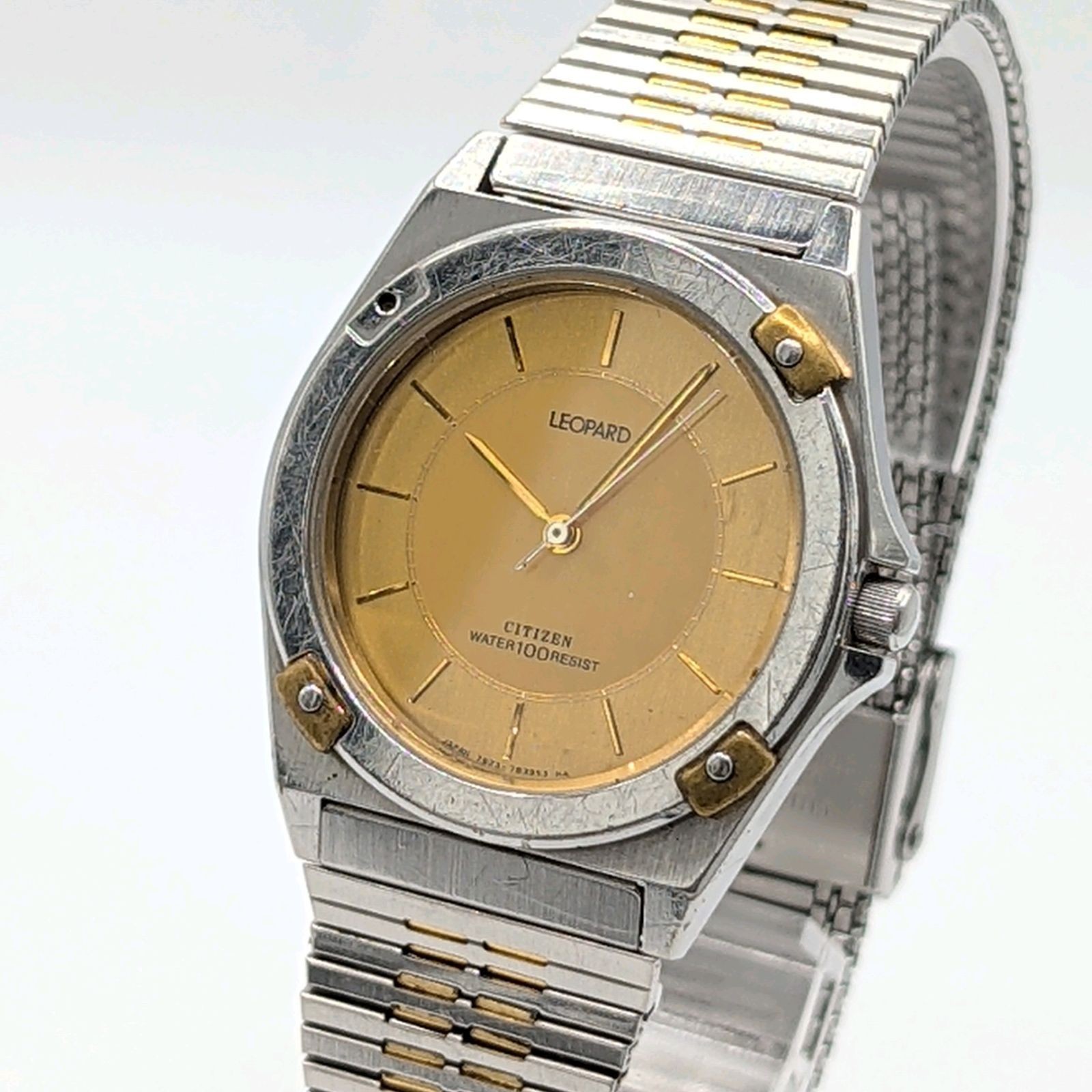 Vintage CITIZEN LEOPARD 7933-799838Y Quartz Watch 100m Resist Two-tone Working