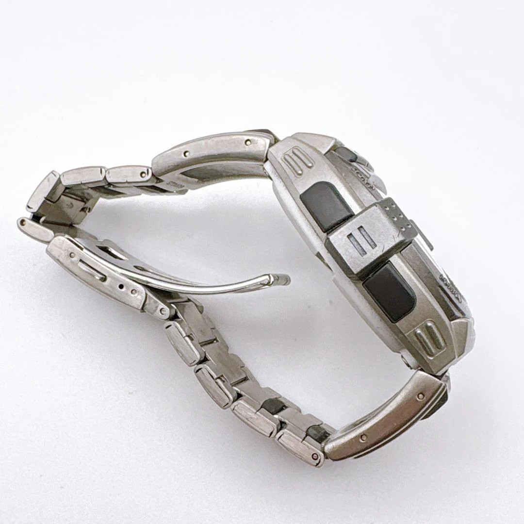 Casio Vivcel Vcl-100 Module 1555 Digital Silver-Toned Watch