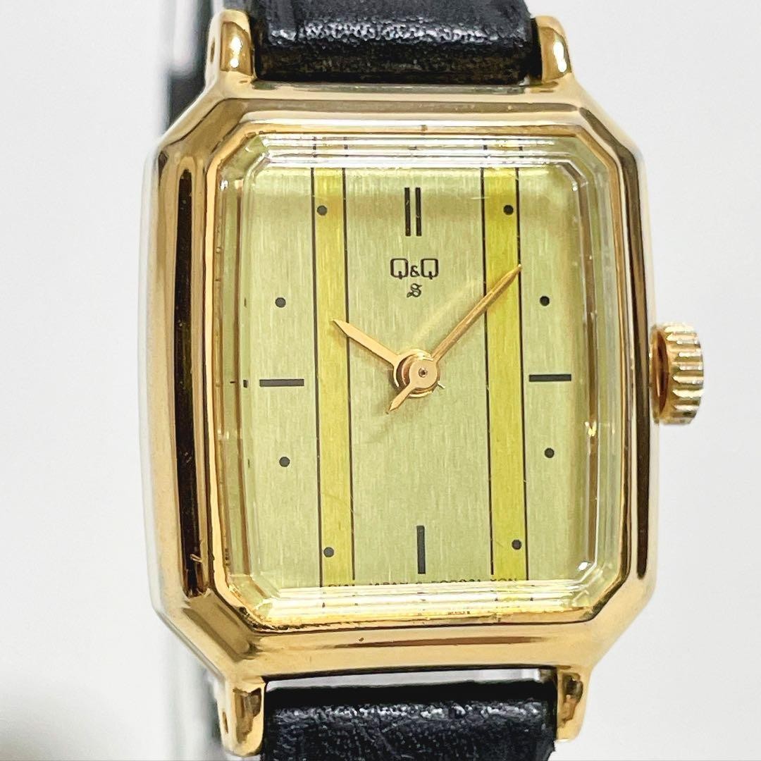Excellent condition, fully functional CITIZEN Q&Q 6-P00921 Square Gold Hand-