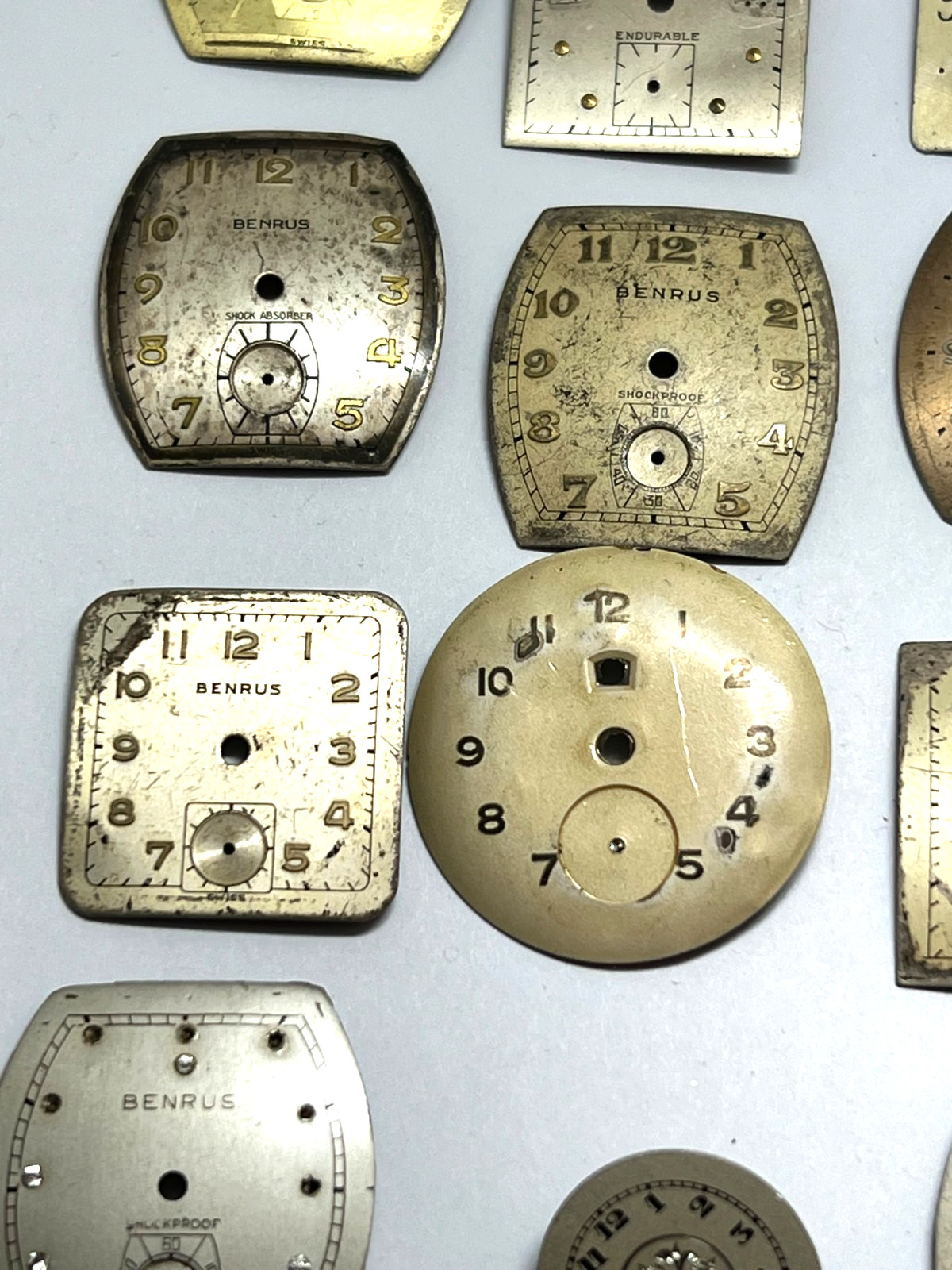 Vintage antique watch dials face various mix lot of 45 steampunk art repairs