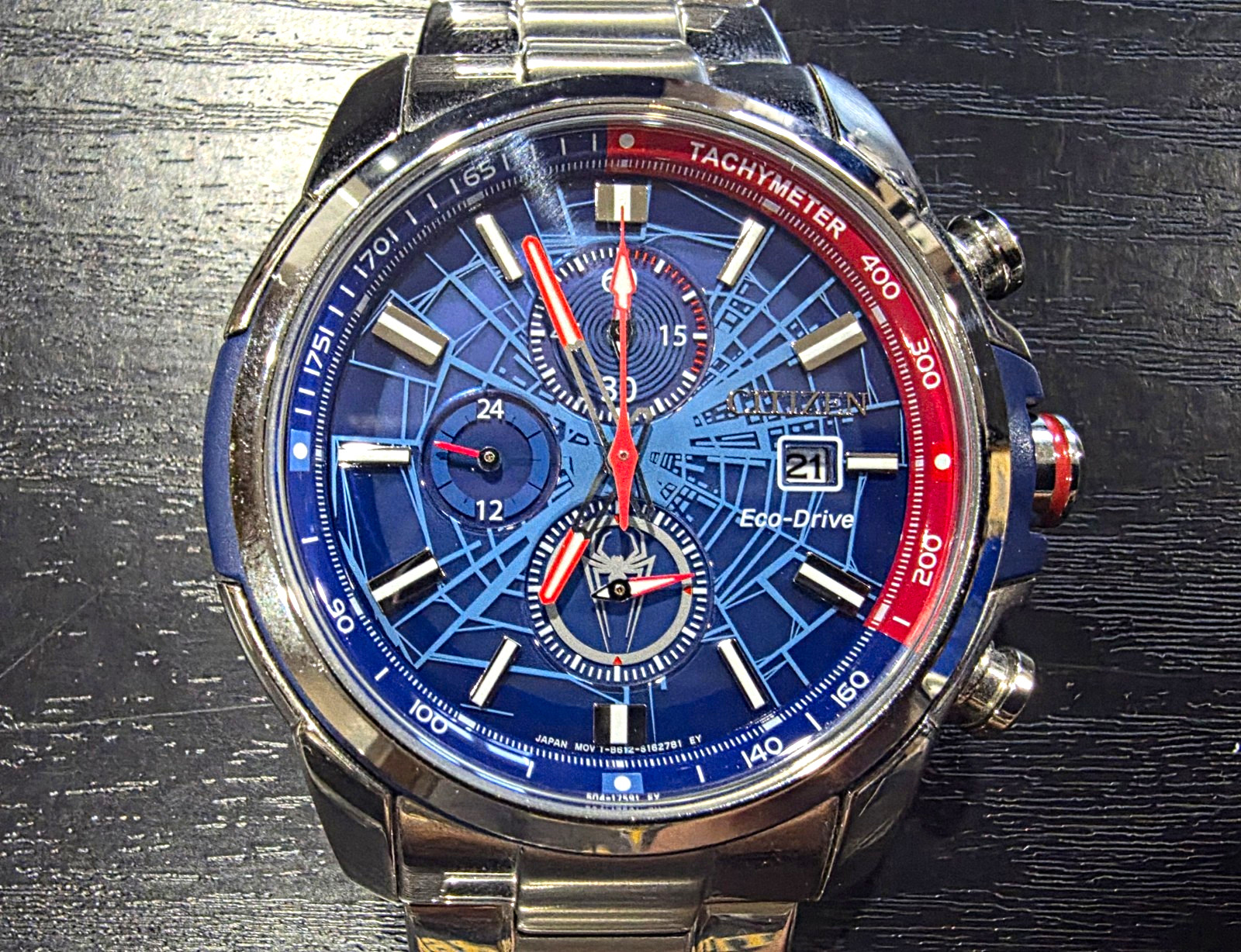 Citizen Marvel Spider-Man CA0429-53W Eco-Drive Chronograph Watch – Full Kit