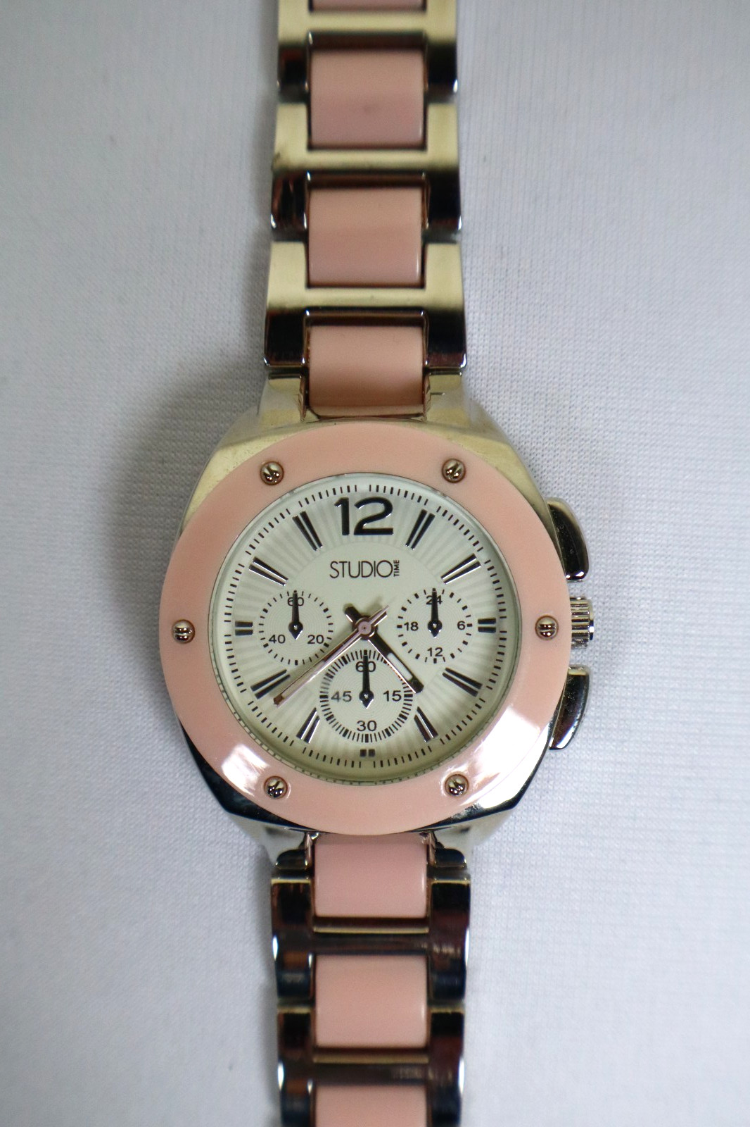 Studio Time Watch STD3246T NIB Chronograph 1 YEAR WARR Needs New Battery