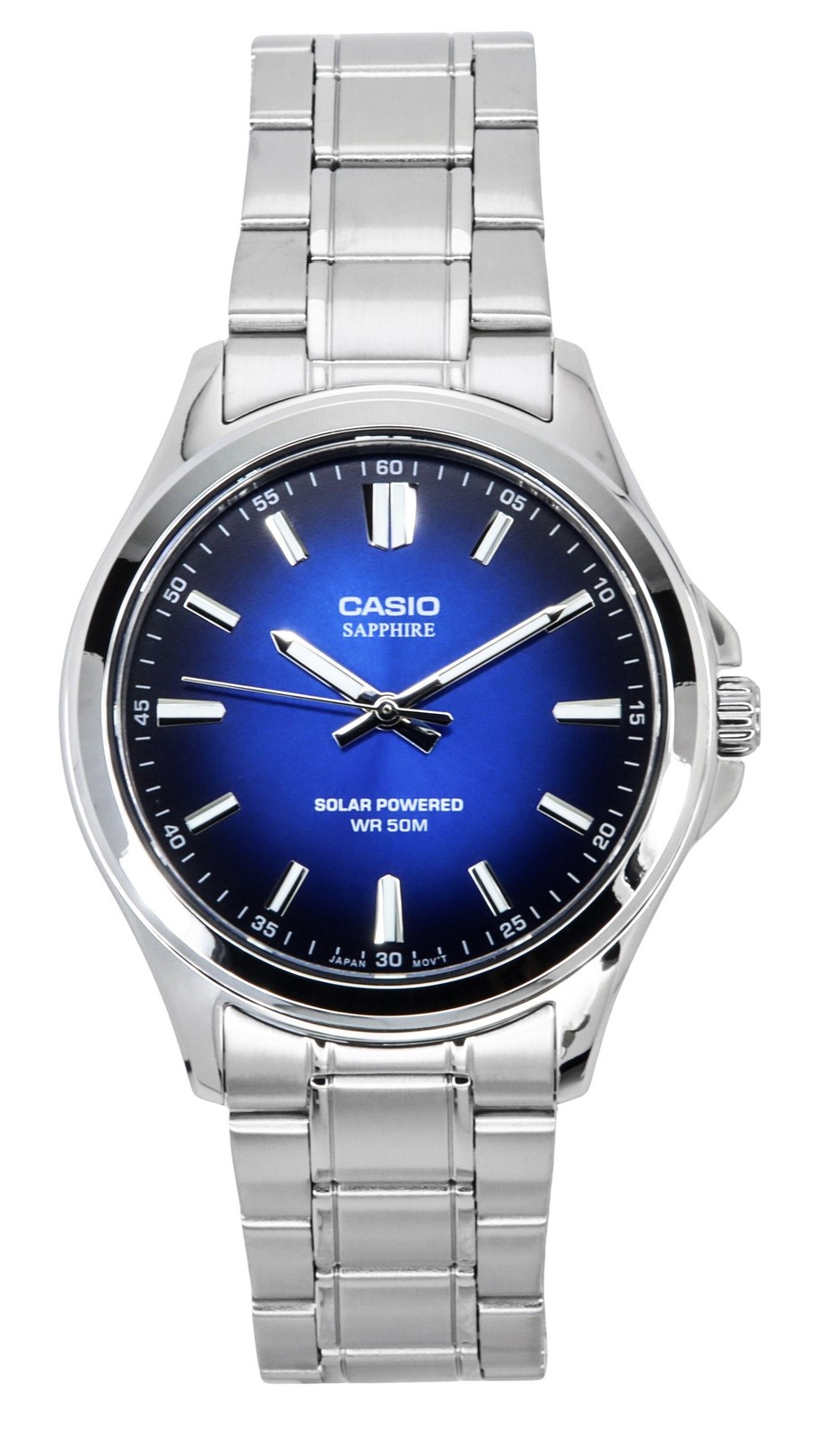 Casio Standard Analog Stainless Steel Blue Dial Solar MTS-RS100D-2AV Men’s Watch