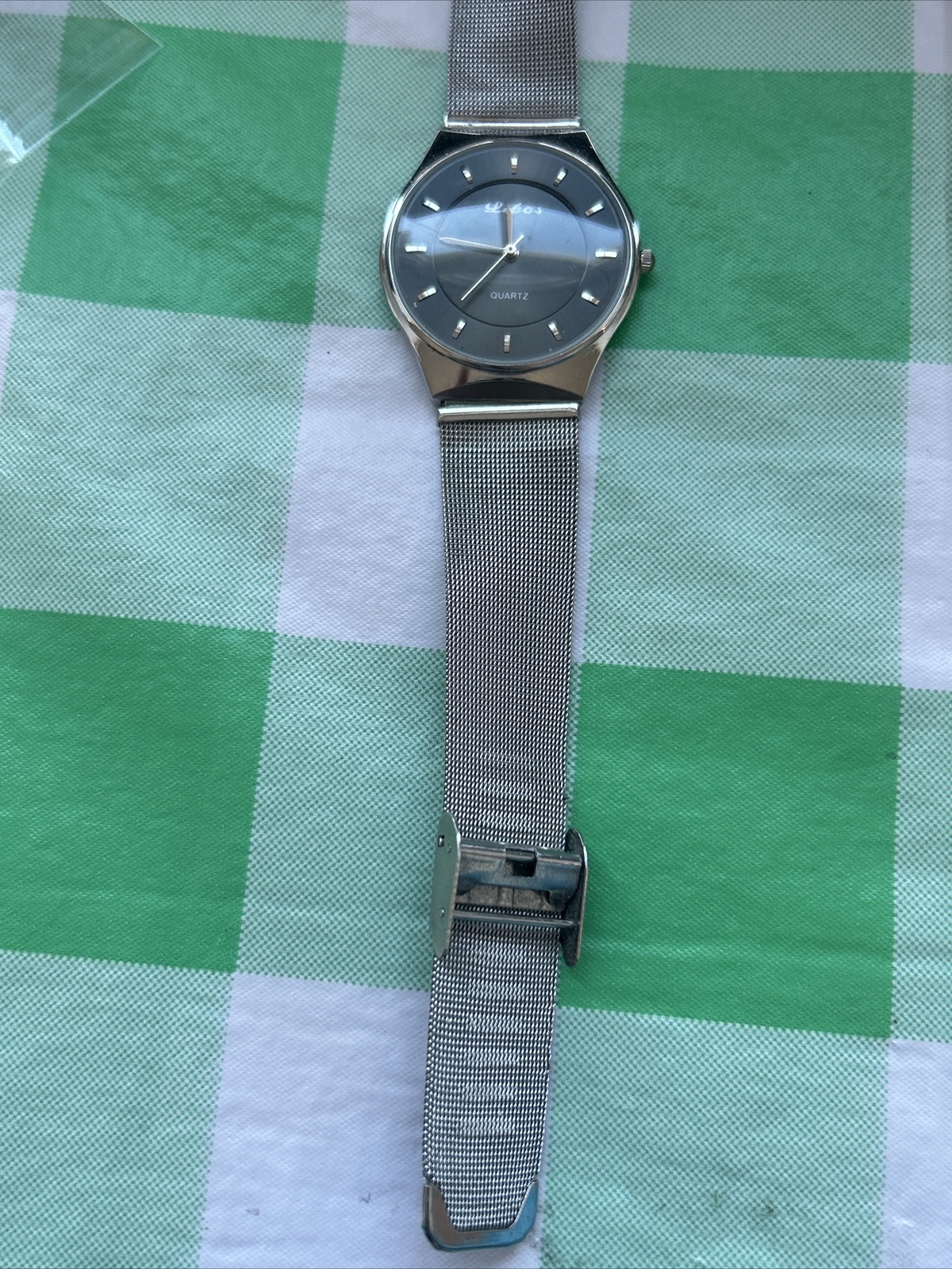 Libas Silver Tone Slim Adjustable Band Quartz Watch