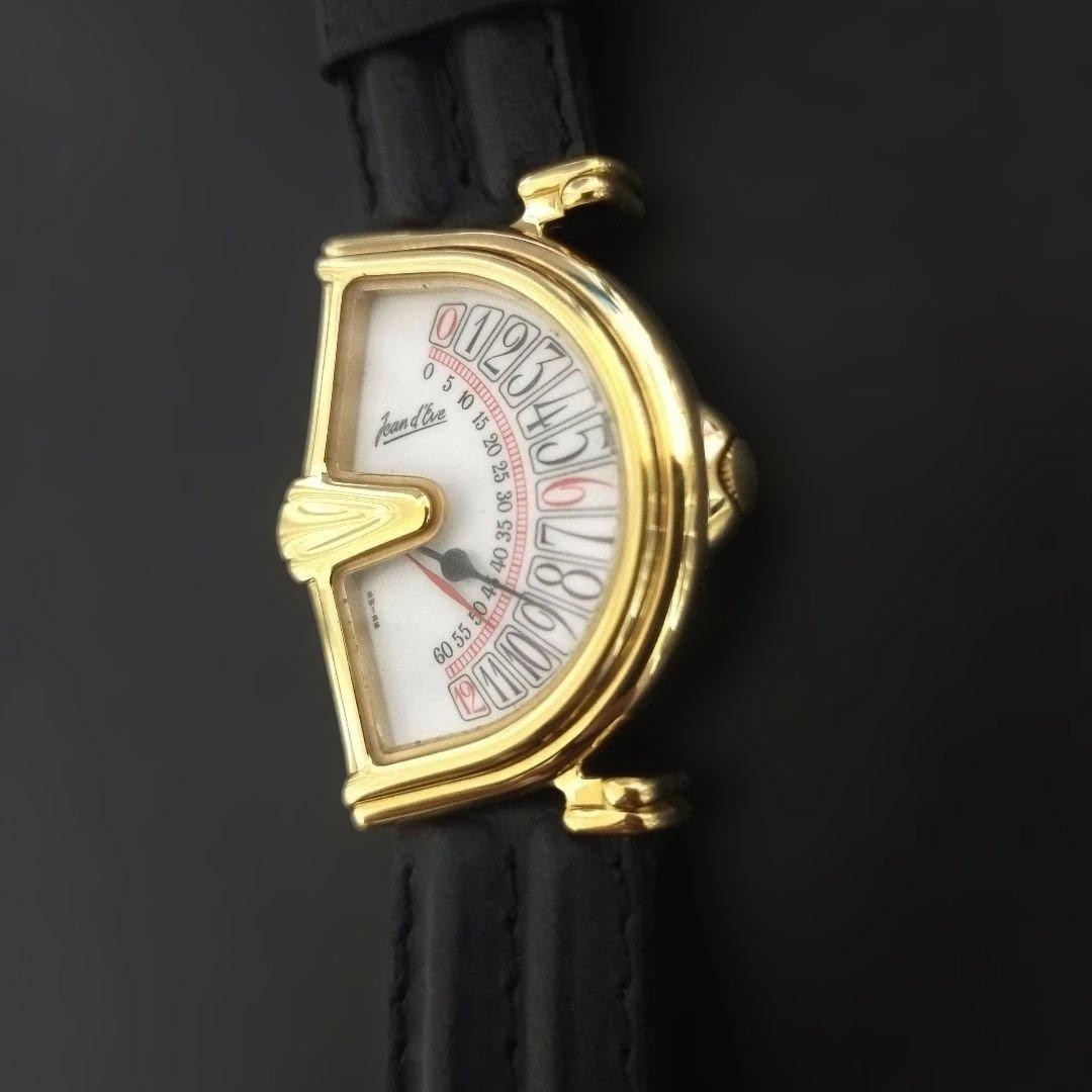 Jean d’Eve Sectra Retrograde Quartz Watch Rare Swiss Vintage Unisex Gold Tone