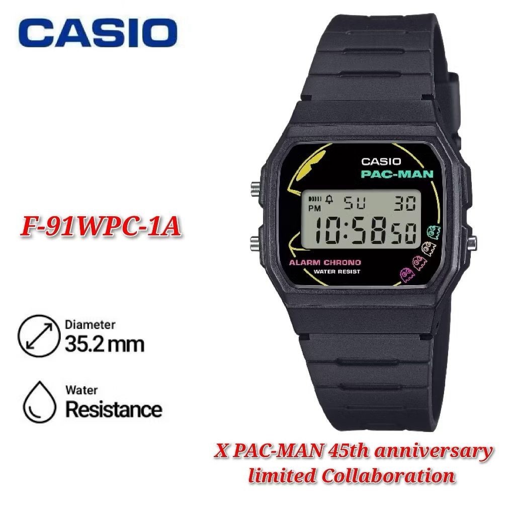 Casio F-91W PAC-MAN Collaboration F-91WPC-1A Digital Watch FREE SHIPPING
