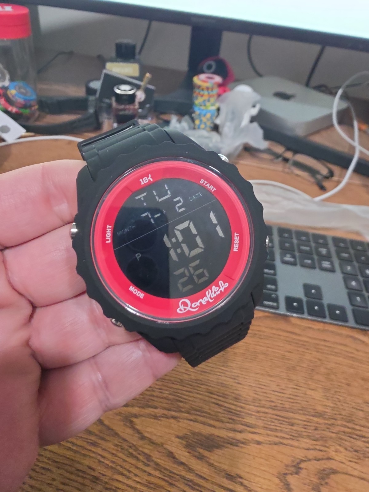 Ronaldinho Gaucho Digital Quartz Alarm Day/Date Black Rubber Strap