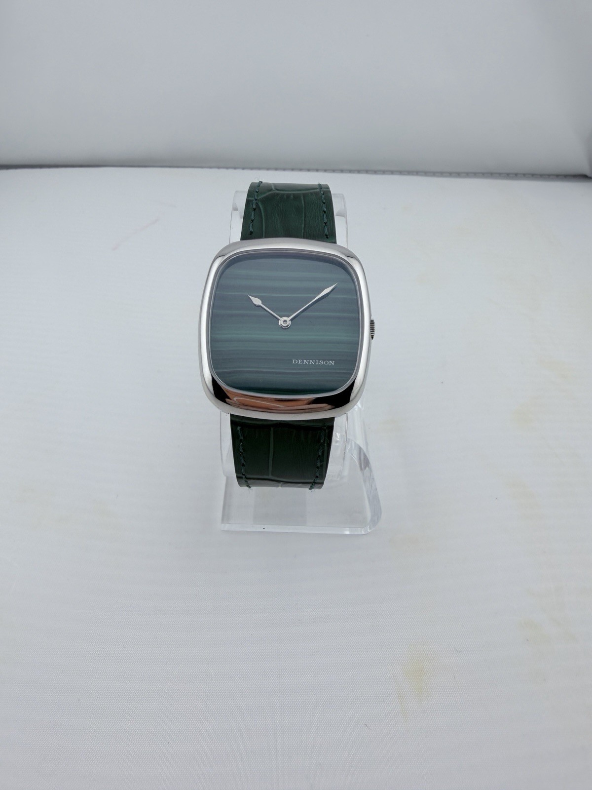 Dennison ALD Natural Malachite Stone Steel Watch Full Kit Box Papers Mint